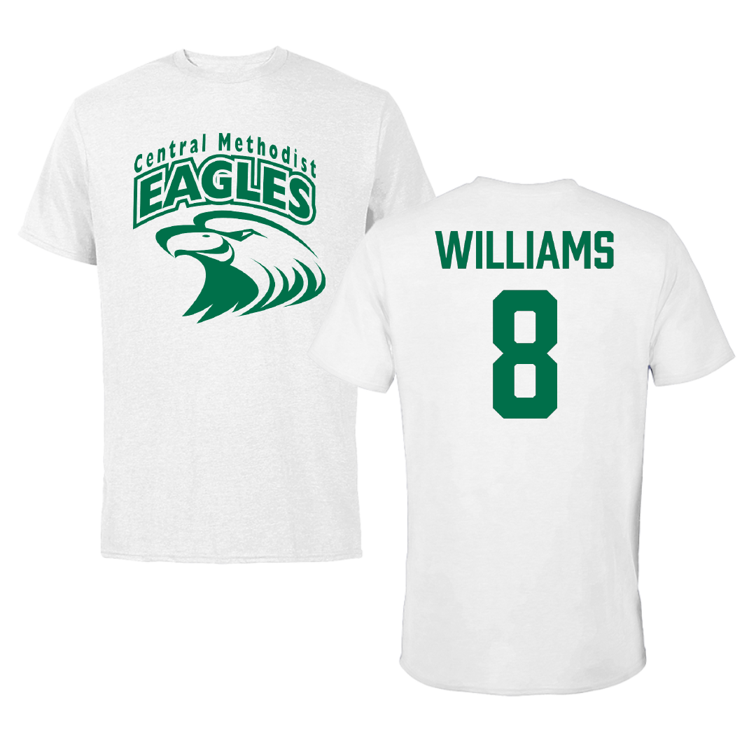 Central Methodist University Football White Performance Tee - #8 Ja'Shon Williams