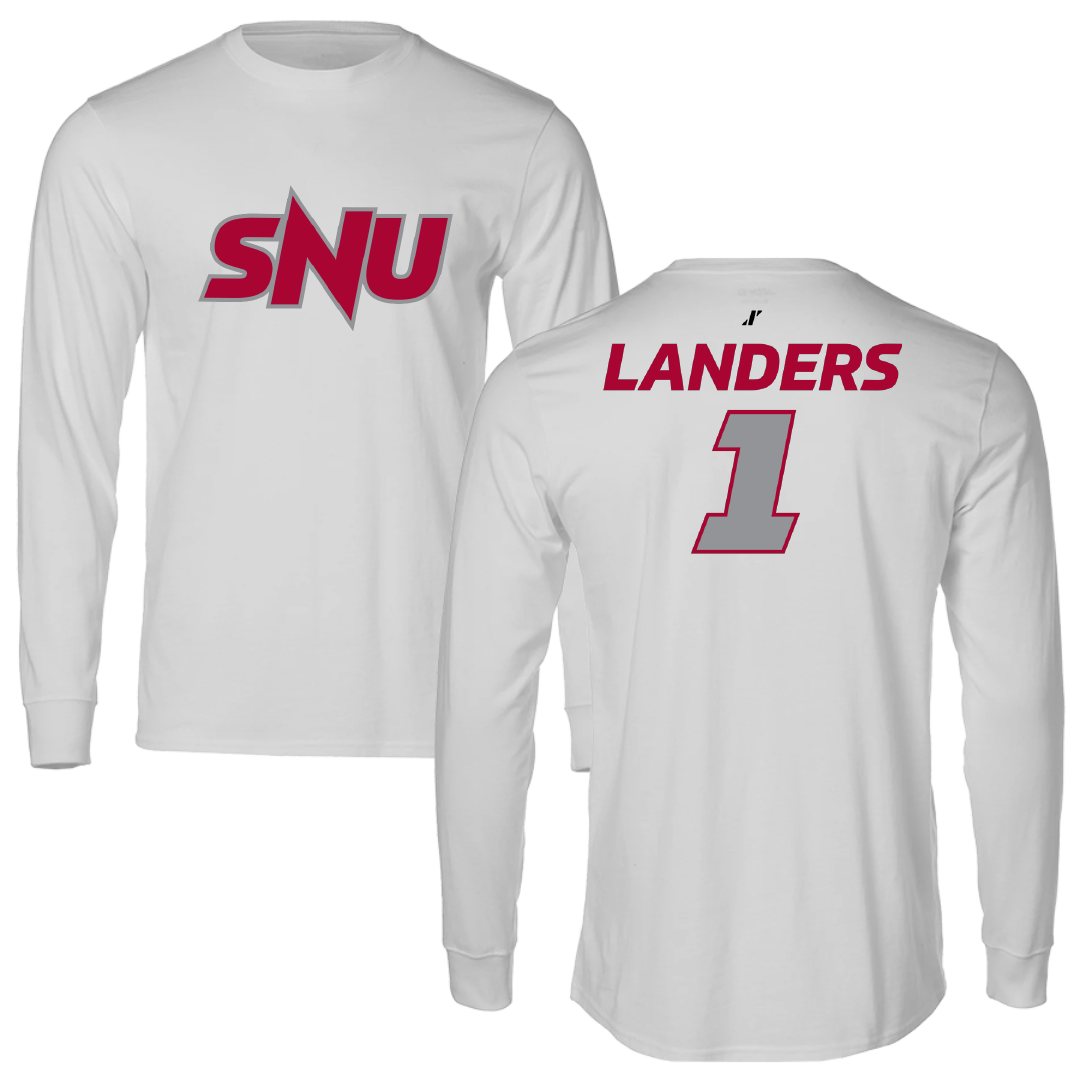 Southern Nazarene University Soccer (W) Light Gray Performance Long Sleeve - #1 Reagan Landers