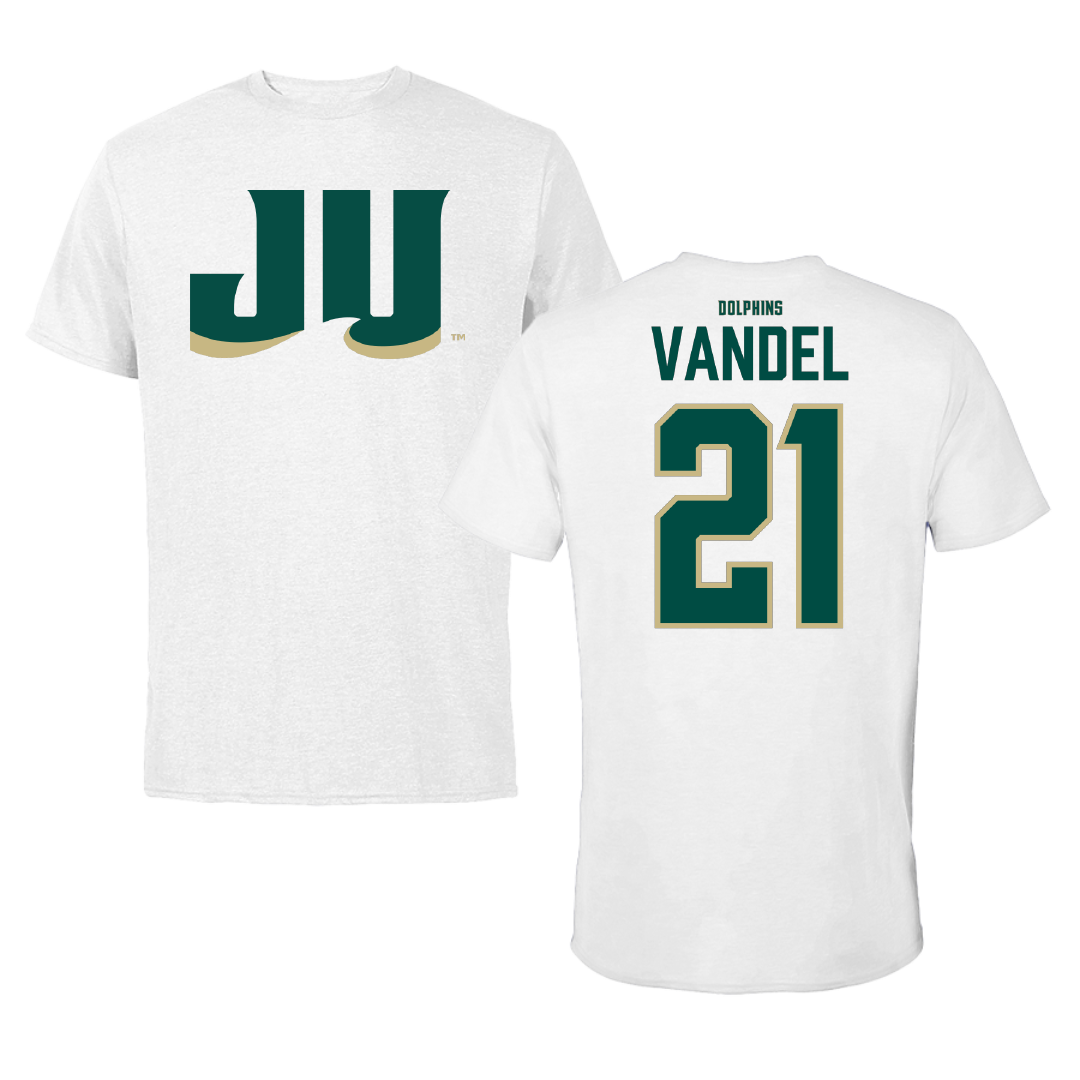 Jacksonville University Volleyball White Tee - #21 Zoey Vandel