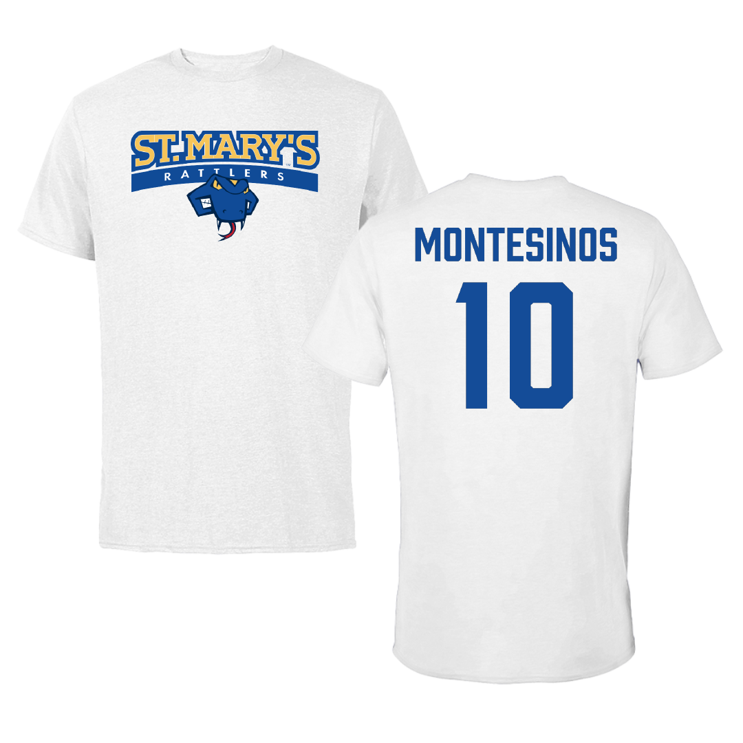St. Mary's University (Texas) Basketball (W) White Tee - #10 Andrea Montesinos
