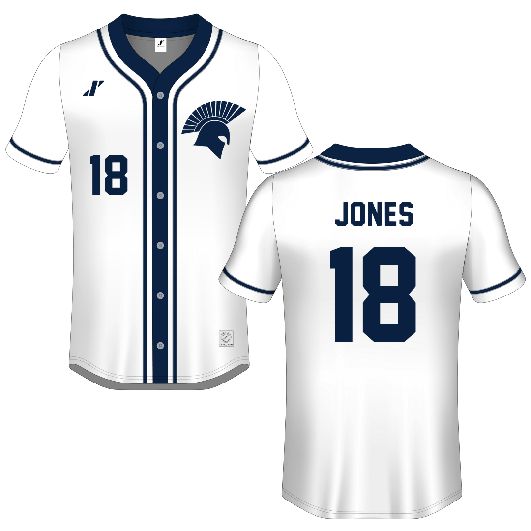 Missouri Baptist University White Button-Down Jersey - #18 Jayden Jones