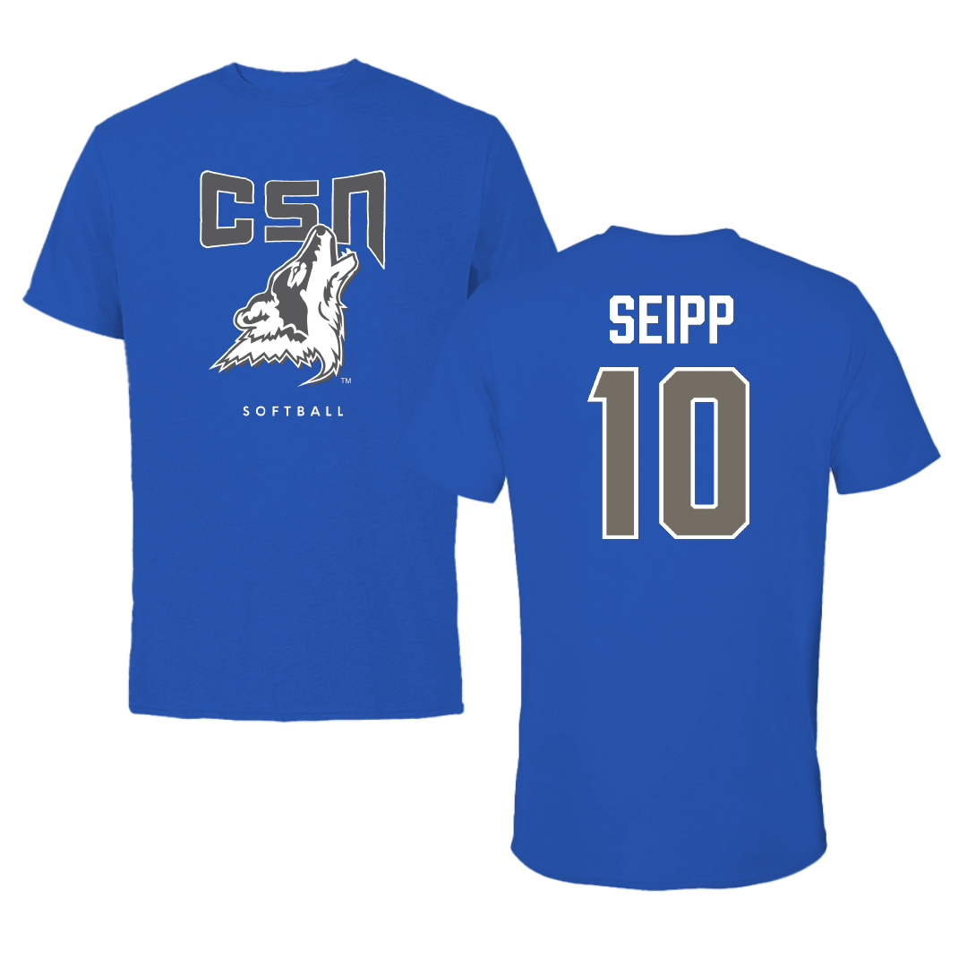 College of Southern Nevada Softball Blue Tee - #10 Addison Seipp