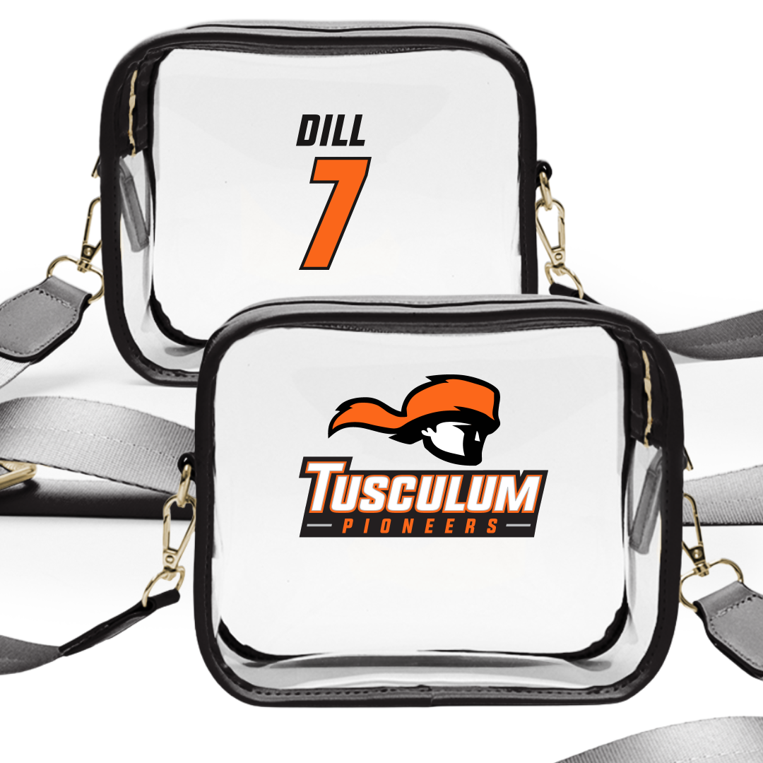 Tusculum University Lacrosse (W) Black Clear Stadium Bag - #7 Liberty Dill