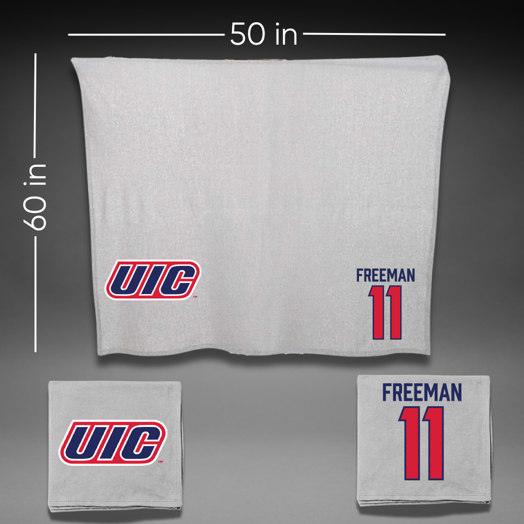 UIC Basketball Gray Blanket - #11 Arin Freeman