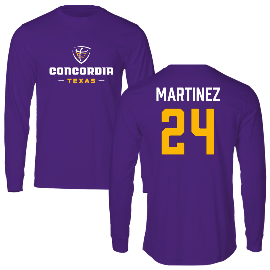 Concordia University (Texas) Basketball (W) Purple Performance Long Sleeve - #24 Madison Martinez