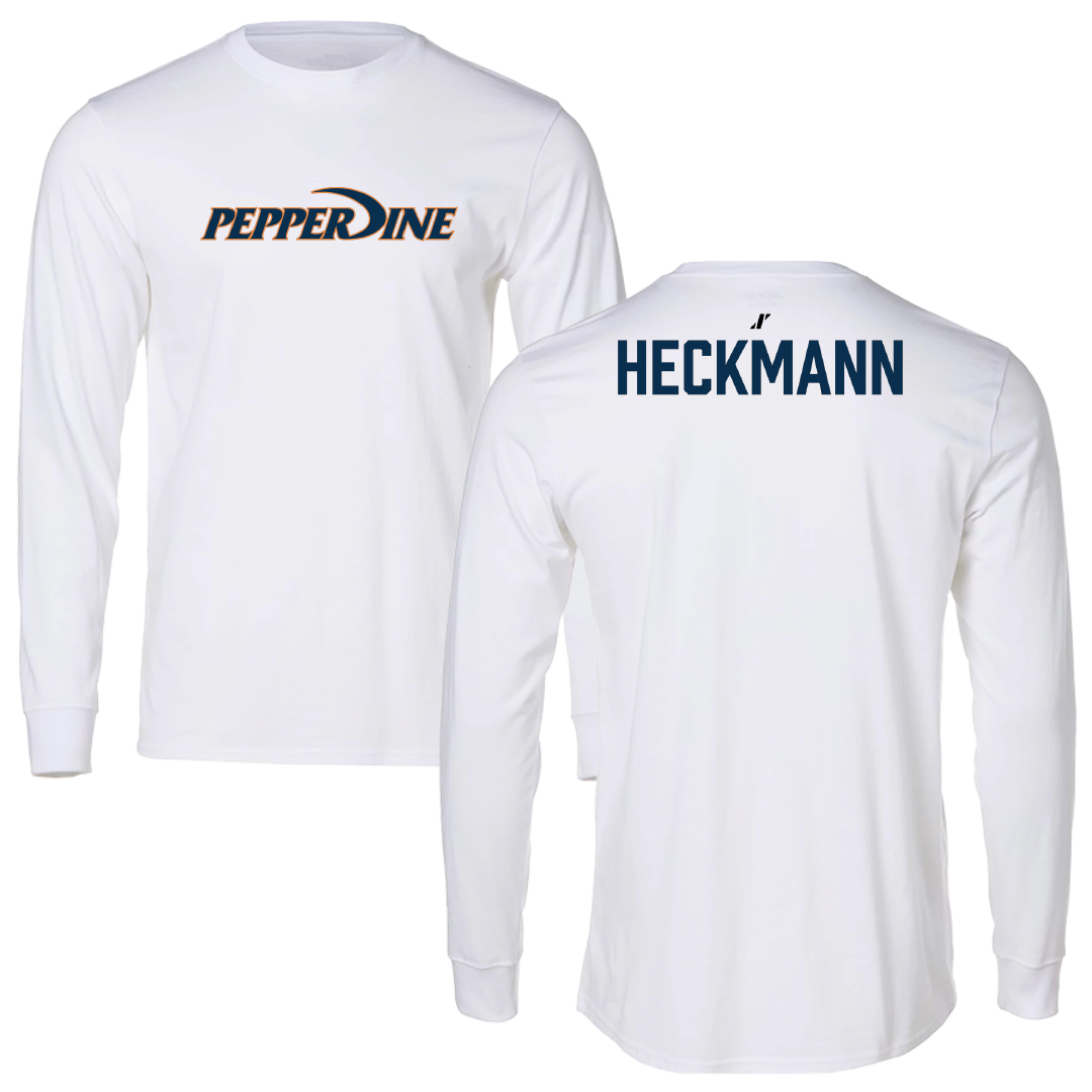 Pepperdine University TF and XC White Performance Long Sleeve - Leah Heckmann