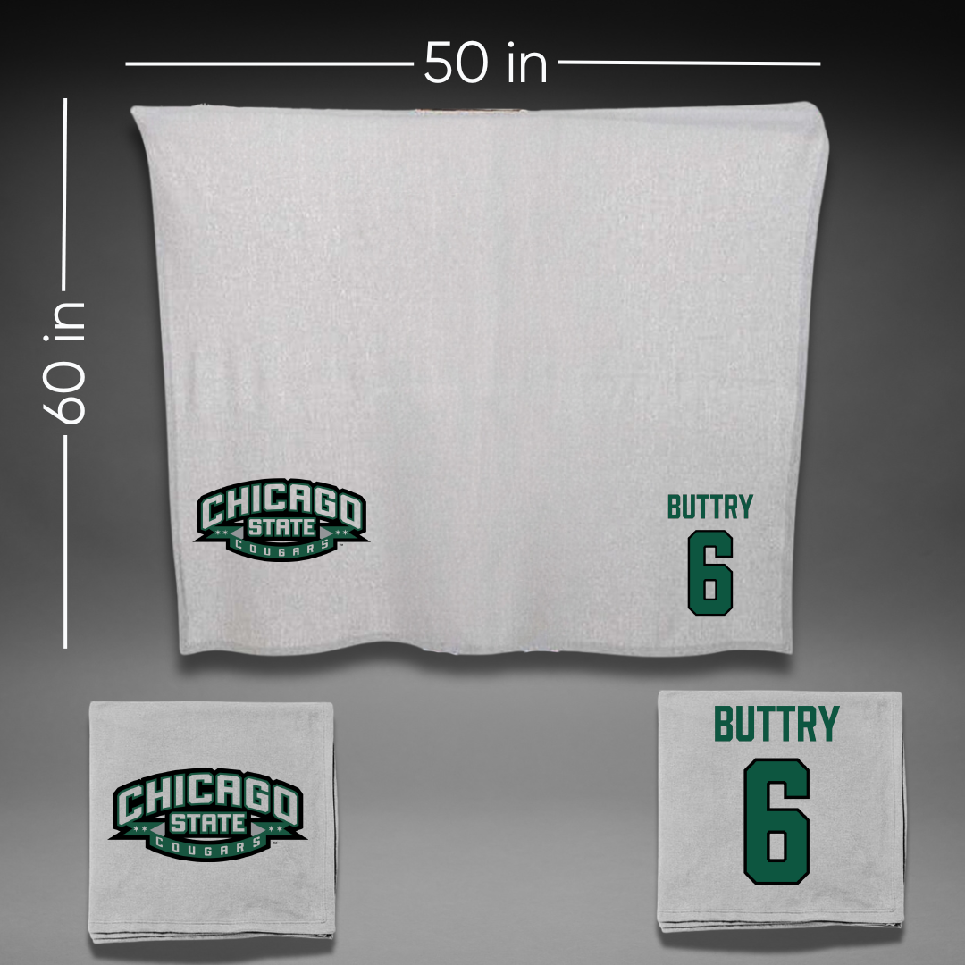 Chicago State University Volleyball (W) Gray Blanket - #6 Tenese Buttry