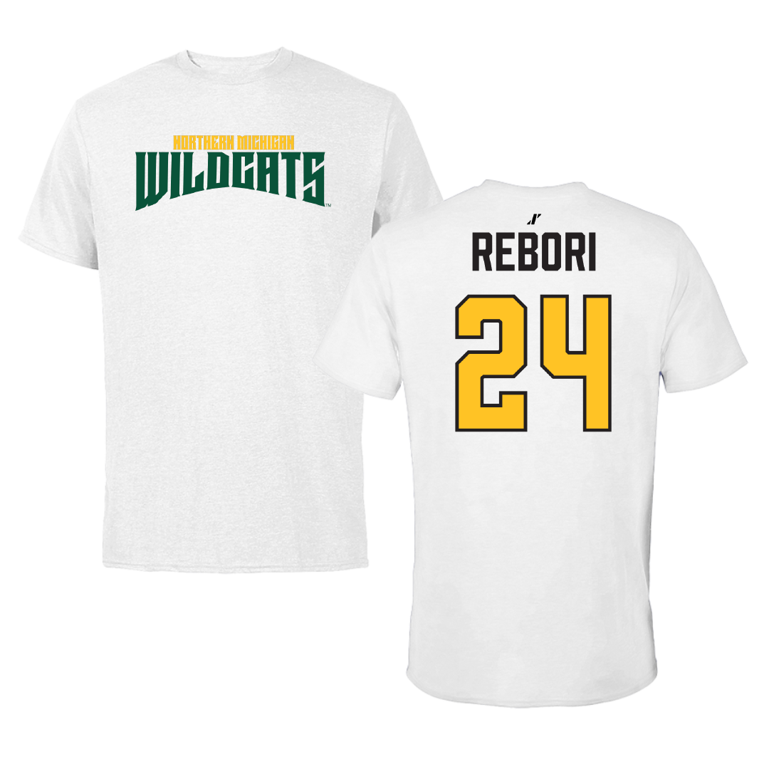 Northern Michigan University Soccer (M) White Classic Performance Tee - #24 Max Rebori