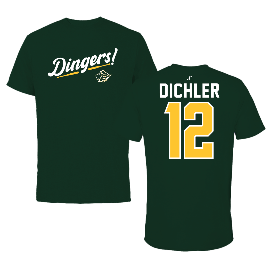 Saint Leo University Baseball Forest Green Dingers Tee - #12 Logan Dichler