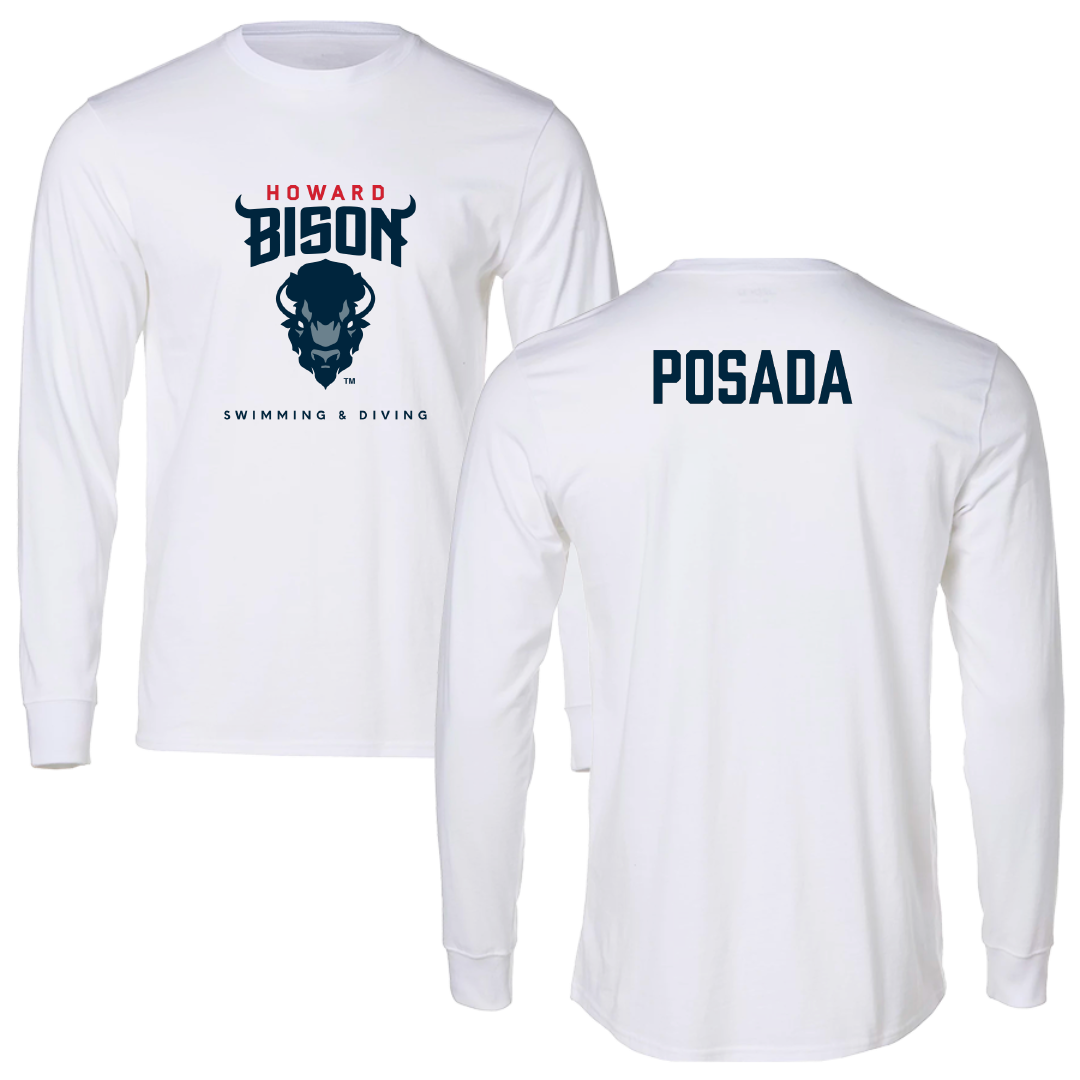 Howard University Swimming & Diving White Long Sleeve - Chanice Posada