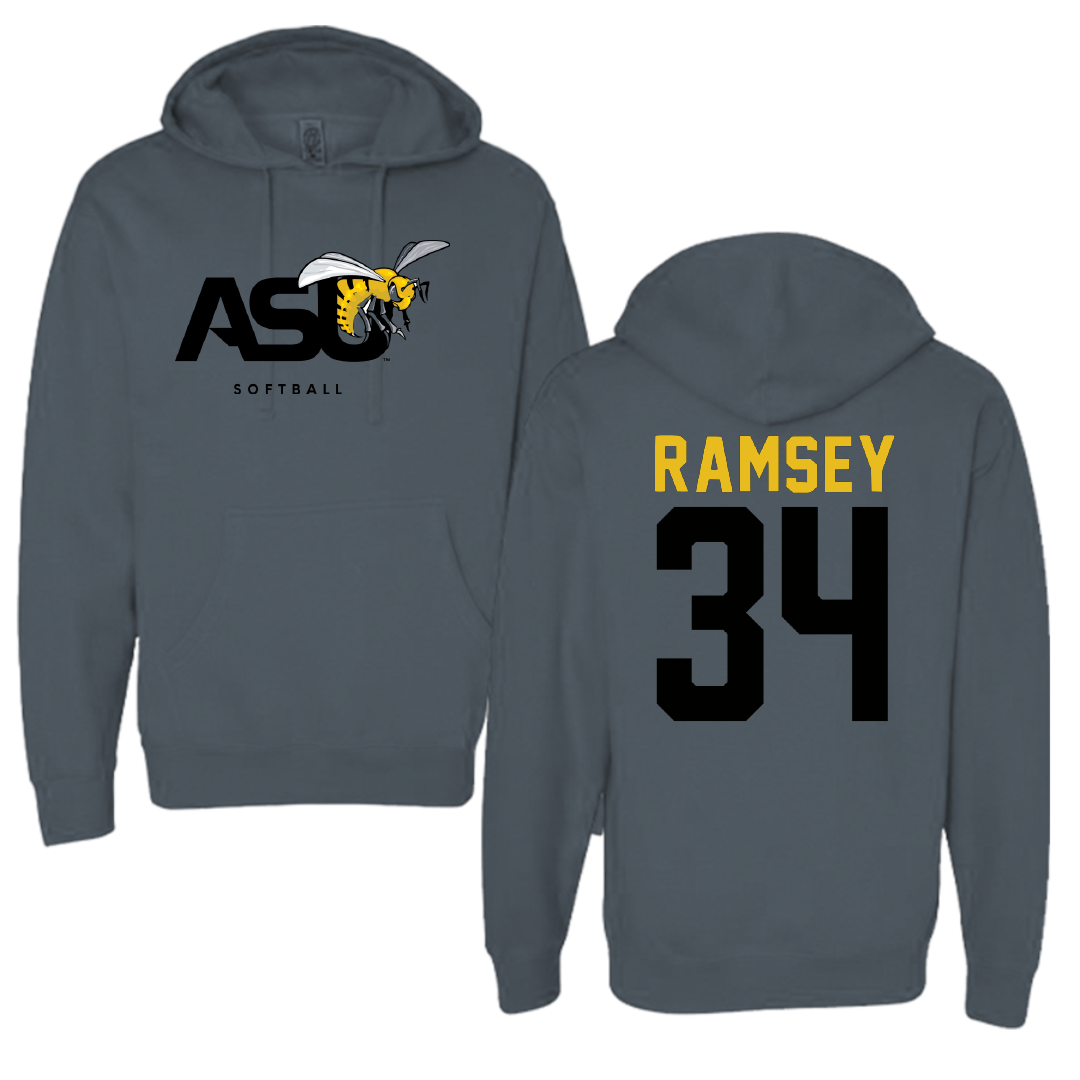 Alabama State University Softball Dark Gray Hoodie - #34 Brooke Ramsey