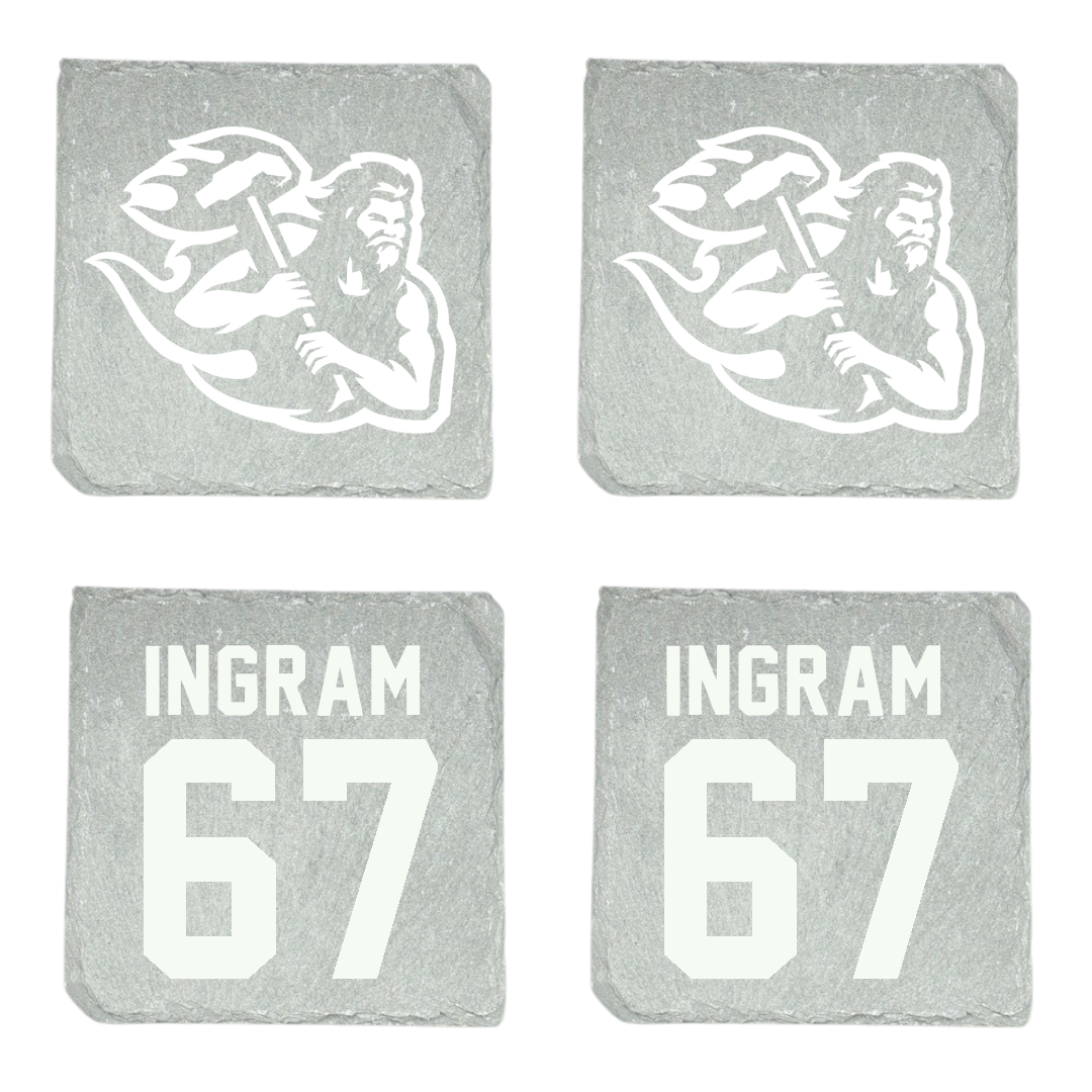 PennWest California Football Stone Coaster (4 Pack)  - #67 Chaz Ingram