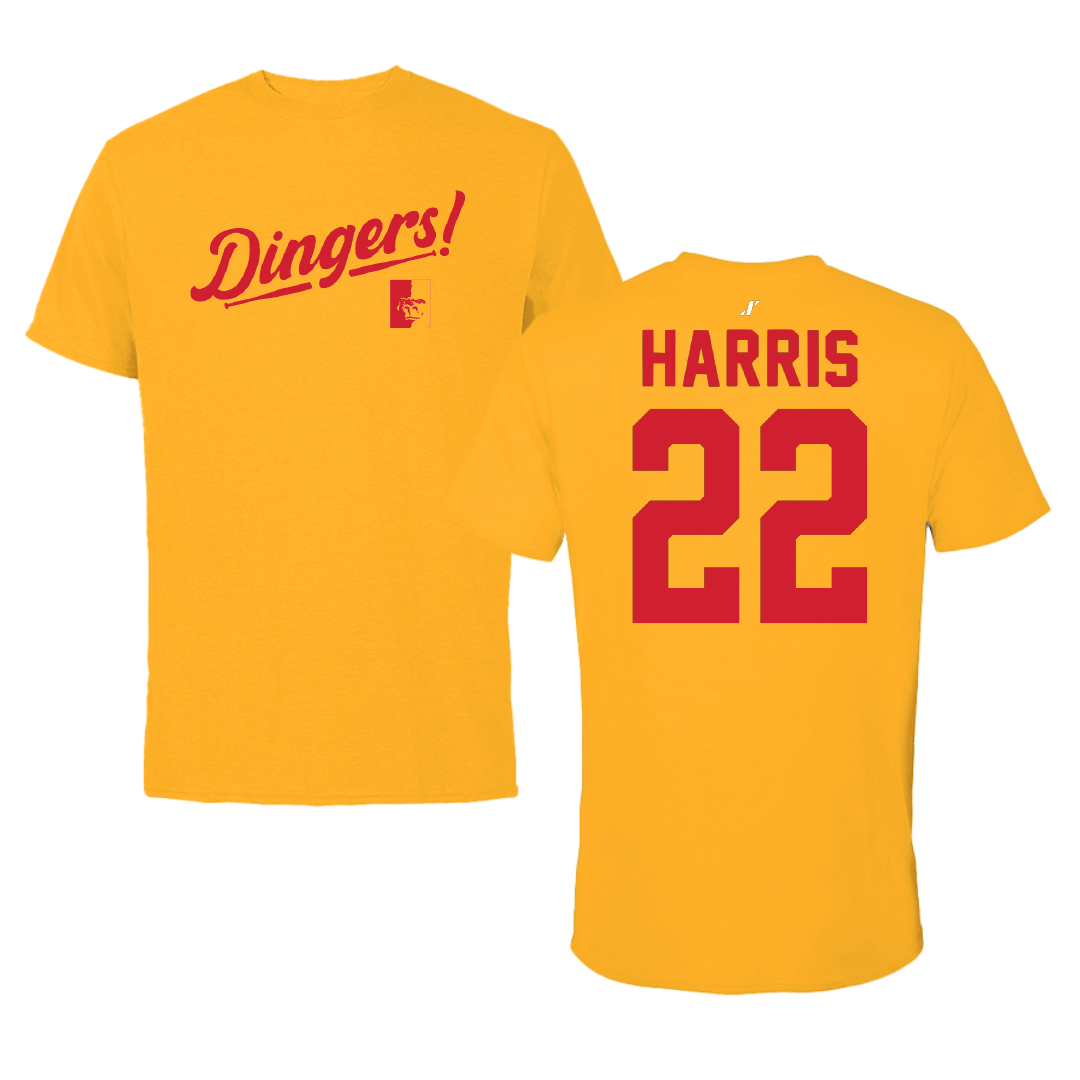 Pittsburg State University Baseball Gold Dingers Tee - #22 Cooper Harris