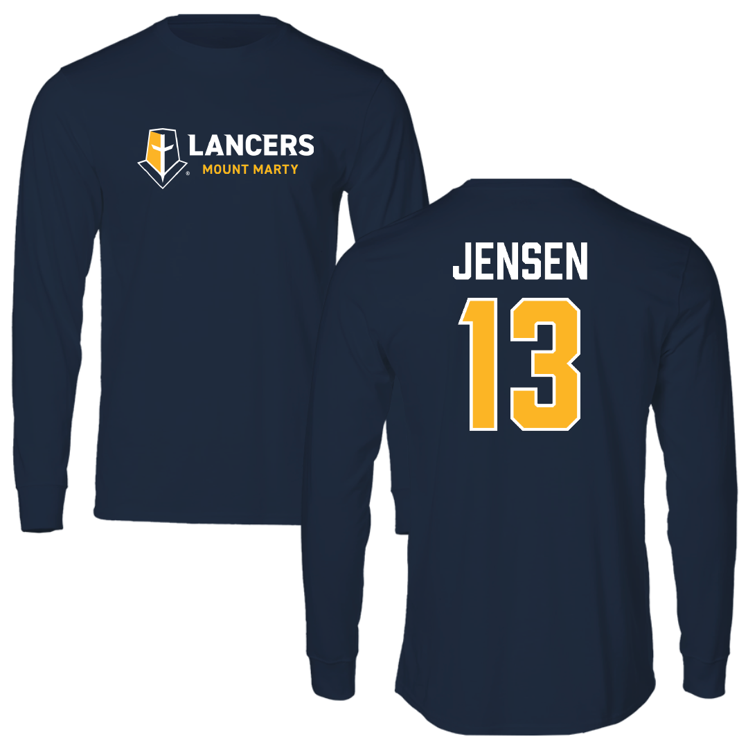Mount Marty University Basketball Navy Performance Long Sleeve - #13 Jadyn Jensen