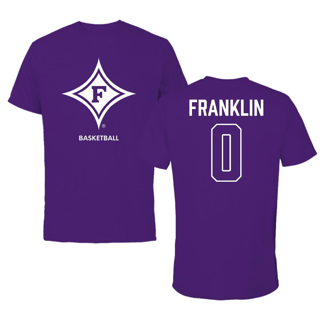 Furman University Basketball (M) Purple Tee - #0 Abijah Franklin