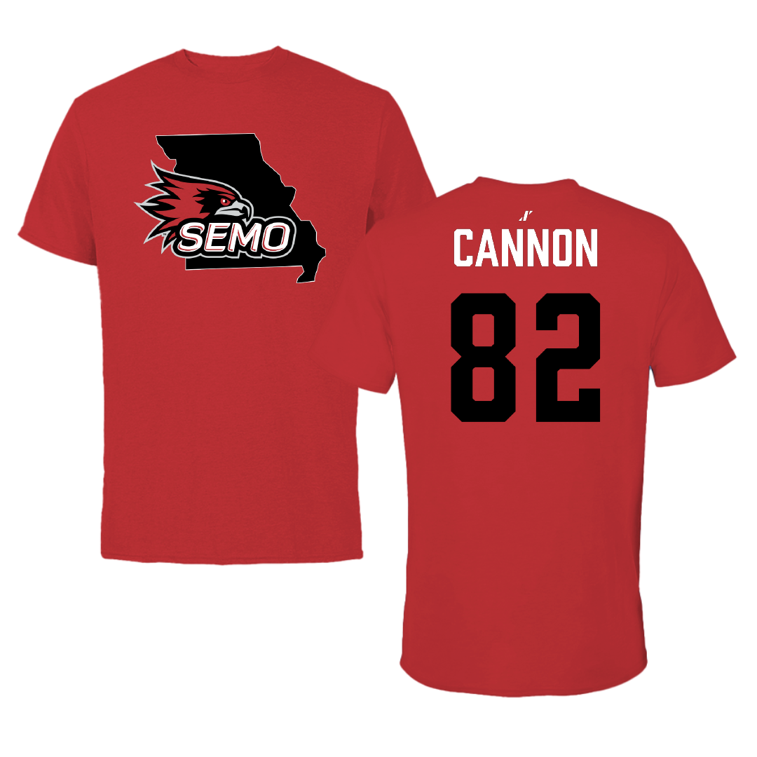 Southeast Missouri State University Football Red State Performance Tee - #82 Demetrion Cannon