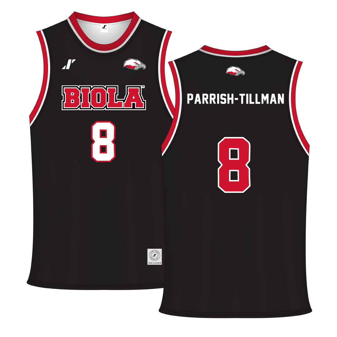 Biola University Black Basketball Jersey - #8 Tyus Parrish-Tillman