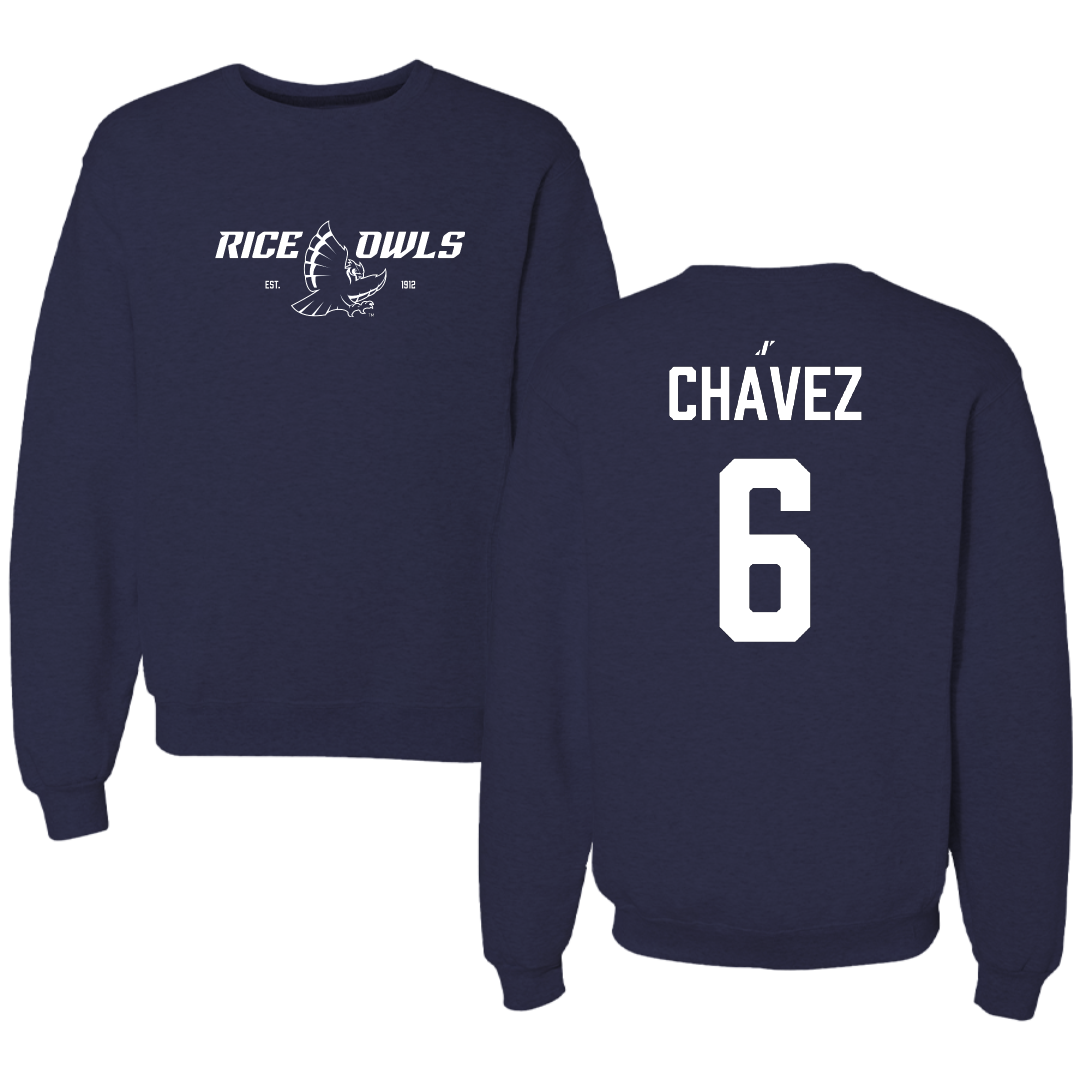 Rice University Football Navy General Crewneck - #6 Jo Chavez