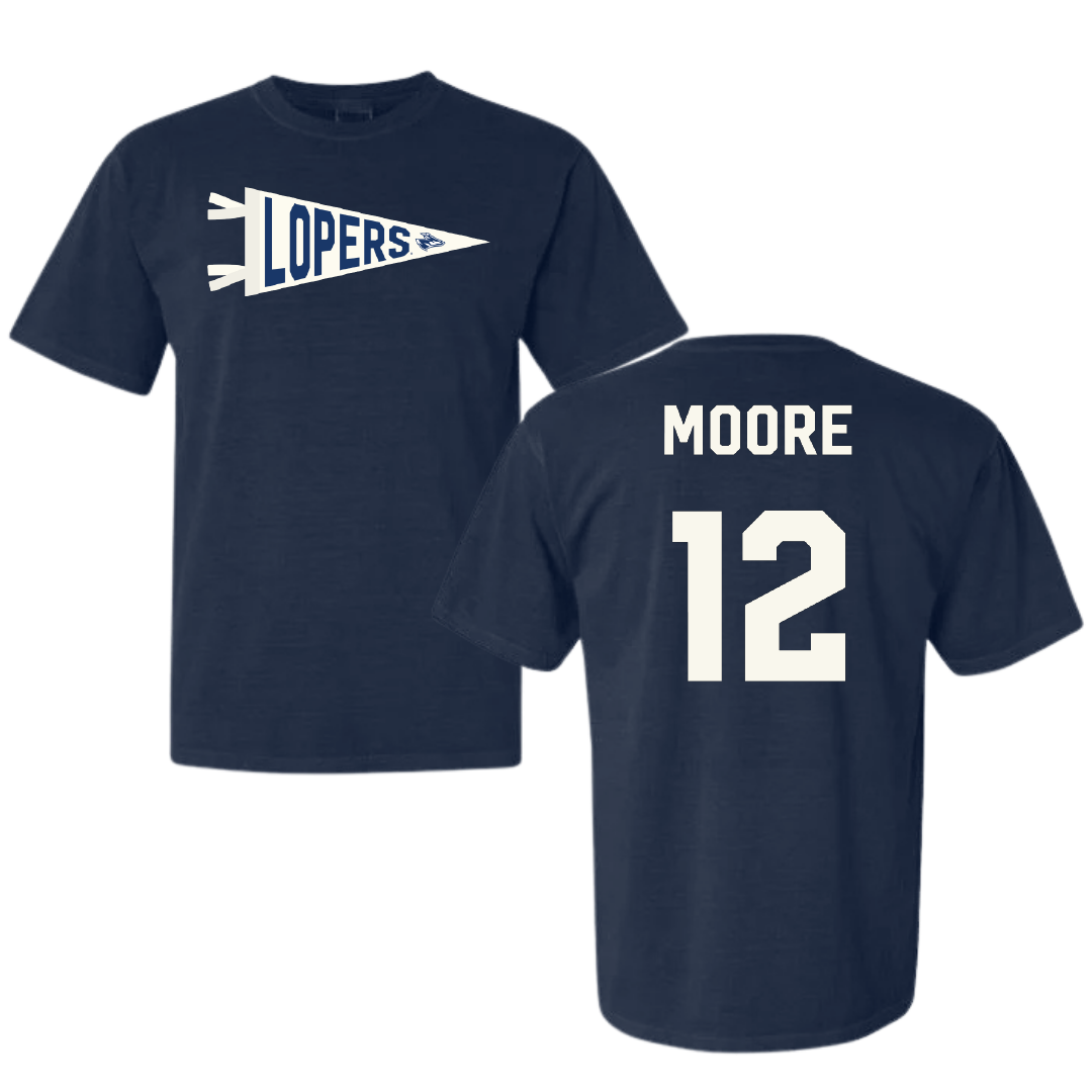 University of Nebraska at Kearney Basketball Navy Pennant Comfort Colors Tee - #12 Samantha Moore