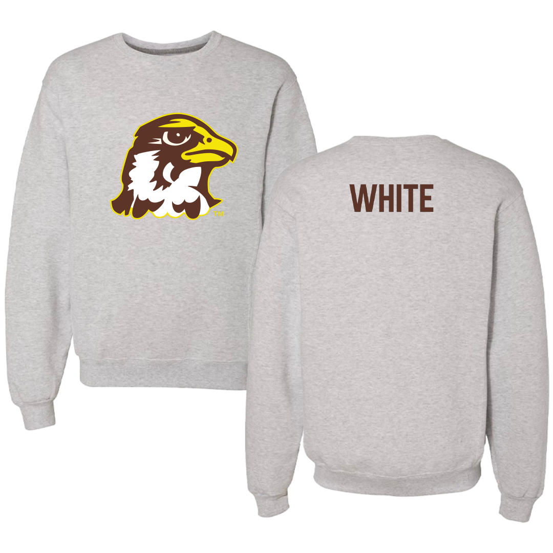Quincy University Wrestling (W) Gray Crewneck - Trinity White