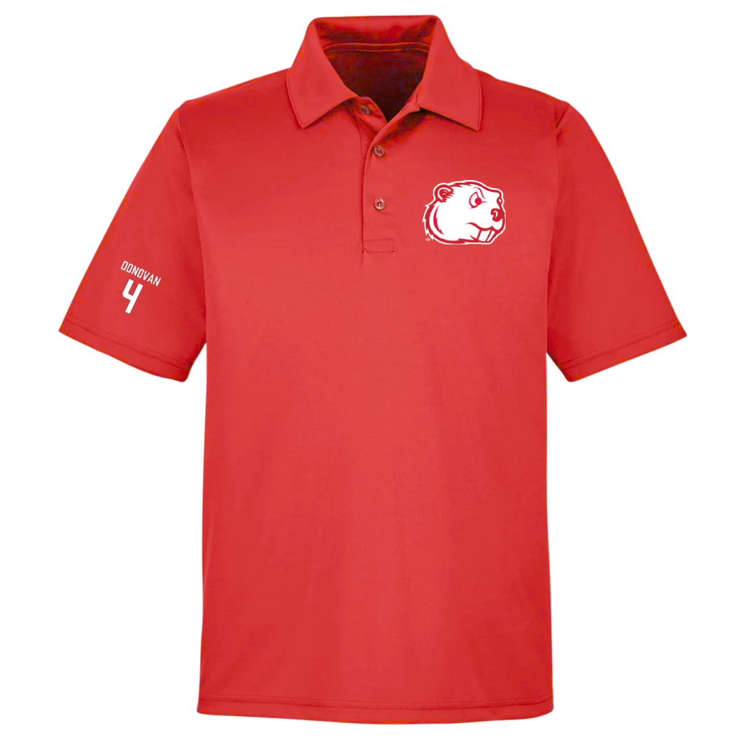 Minot State University Football Red Polo - #4 Matthew Donovan