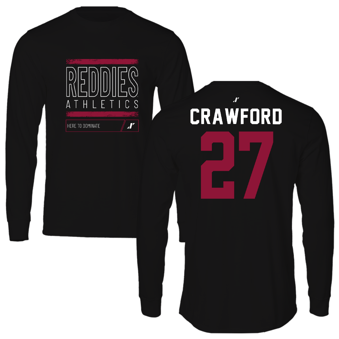 Henderson State University Football Black Dominate Performance Long Sleeve - #27 Kolbi Crawford
