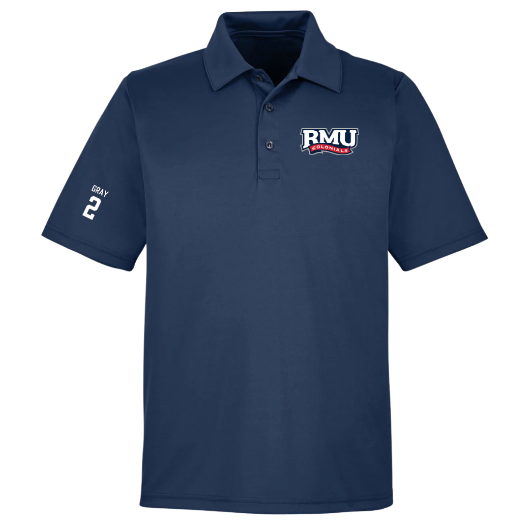 Robert Morris University Soccer (M) Navy Polo - #2 Darren Gray