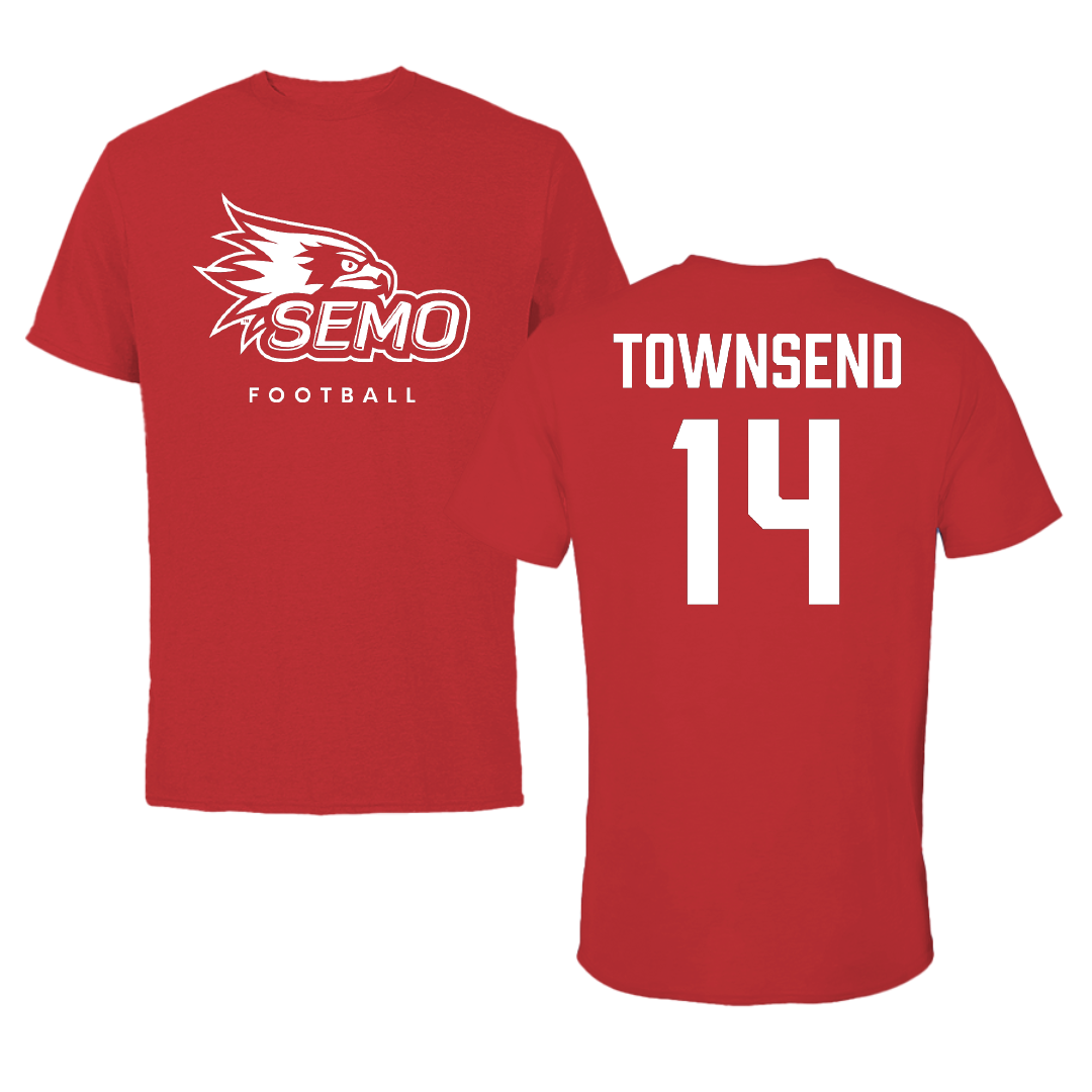 Southeast Missouri State University Football Red Tee - #14 Amare Townsend