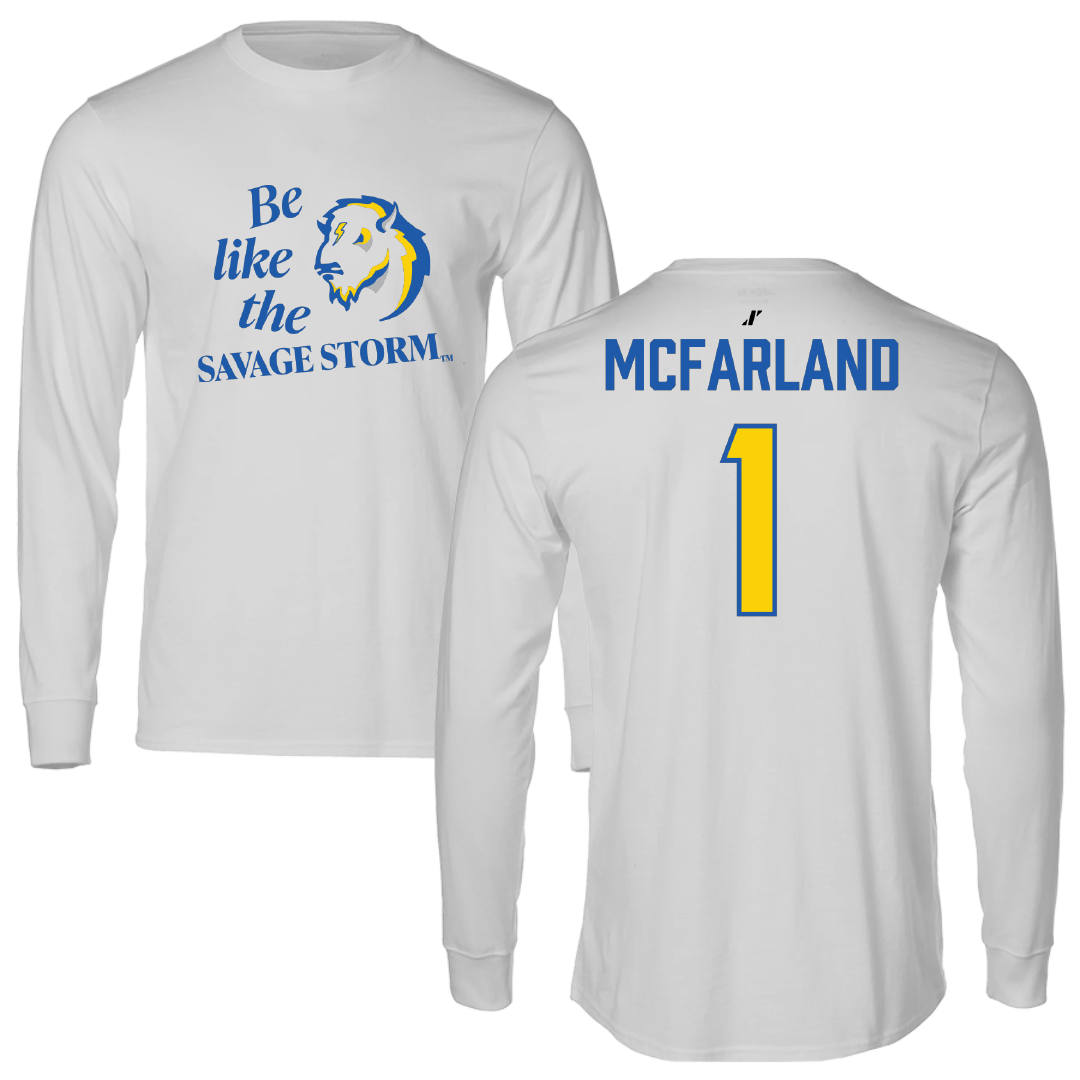 Southeastern Oklahoma State University Volleyball Light Gray Be Like Us Performance Long Sleeve - #1 Riley McFarland