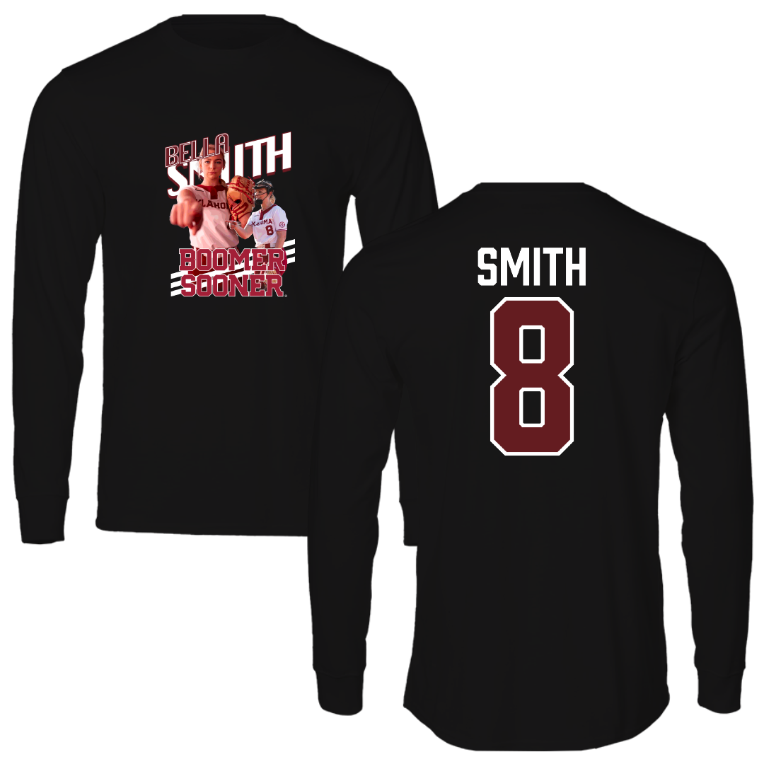 University of Oklahoma Softball Black Bella Smith Long Sleeve - #8 Isabella Smith