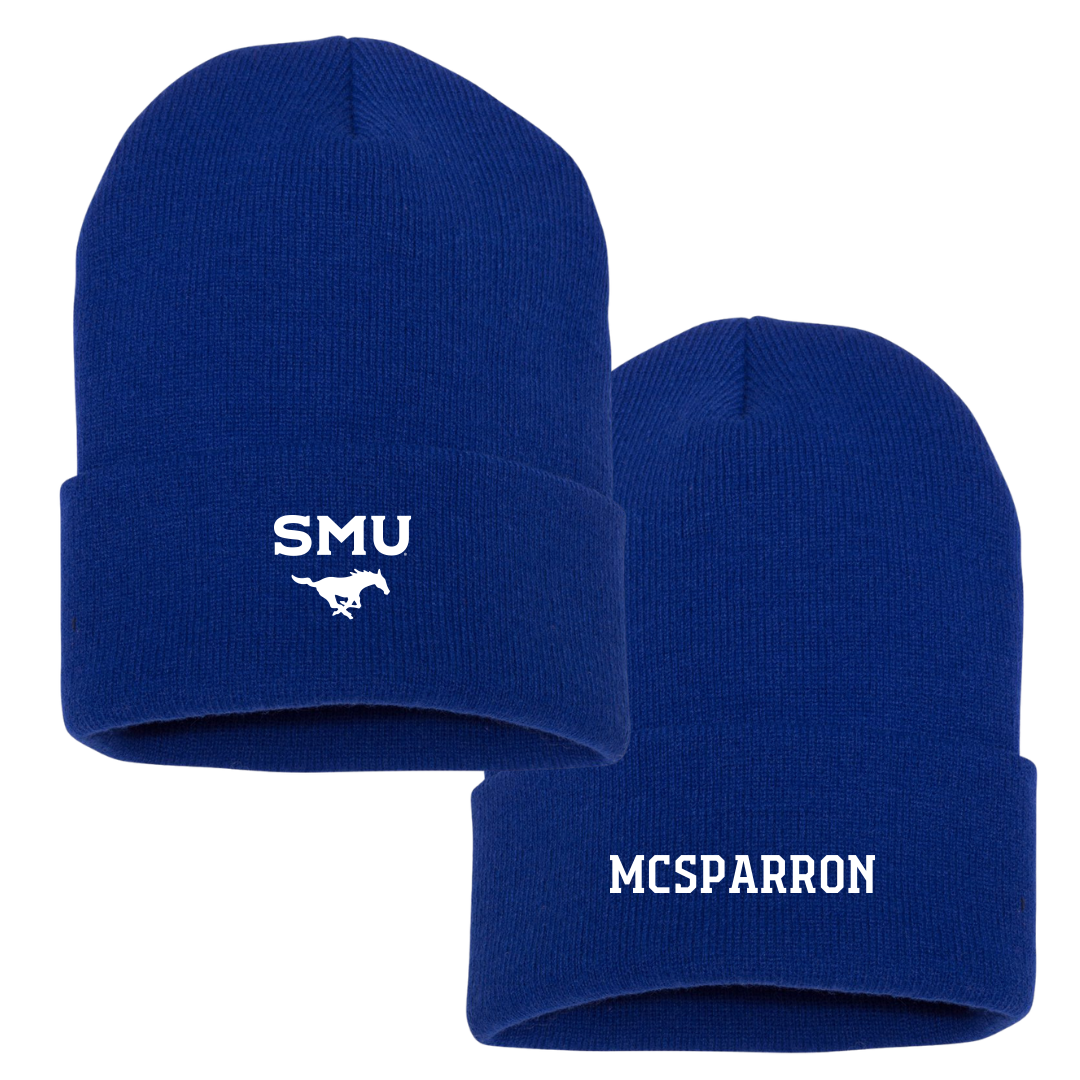 Southern Methodist University Football Blue Beanie - #43 Wade McSparron