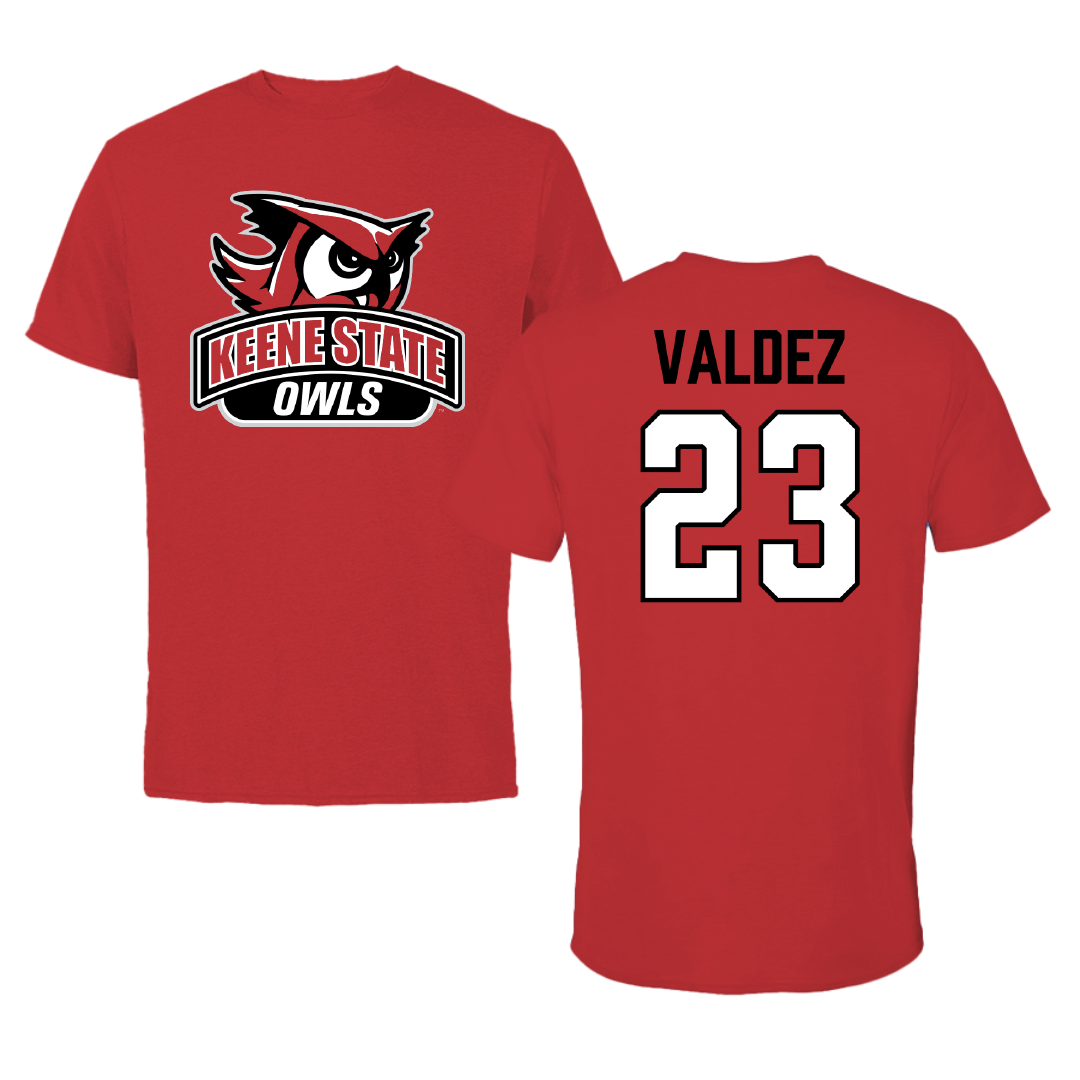 Keene State College Basketball (M) Red Tee - #23 Jhoan Valdez