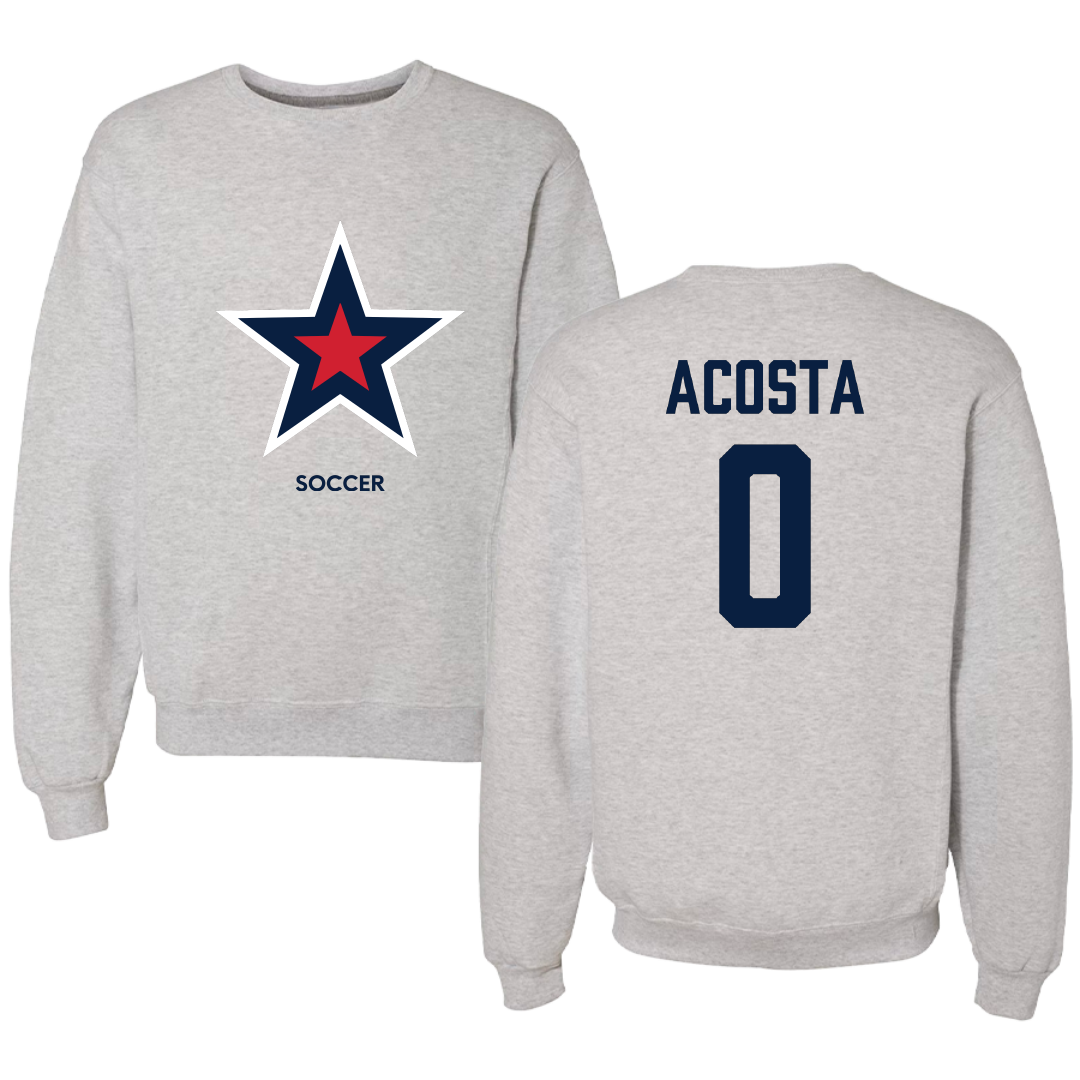 Robert Morris University Soccer (M) Light Gray Crewneck - #0 Giancarlo Acosta