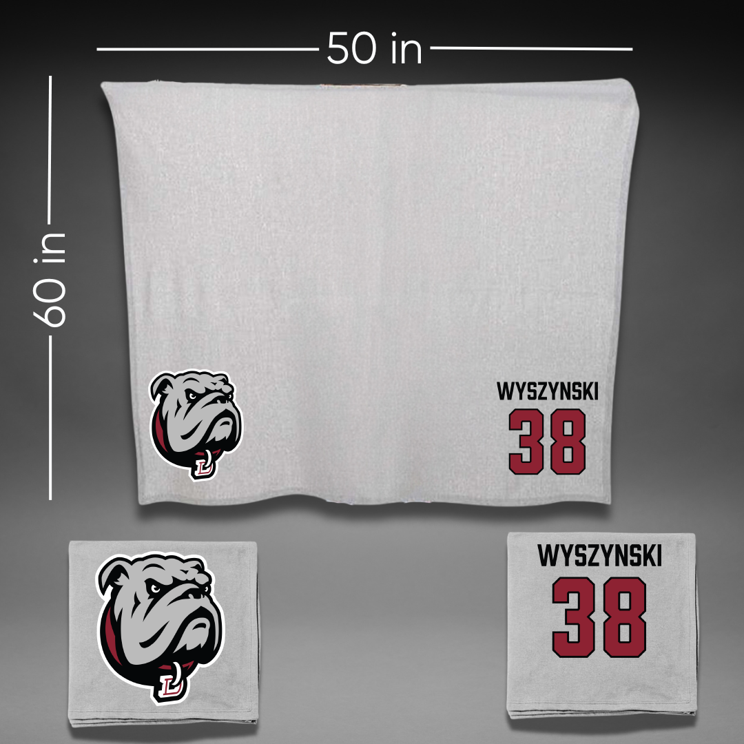 Dean College Baseball Gray Blanket - #38 Stephen Wyszynski