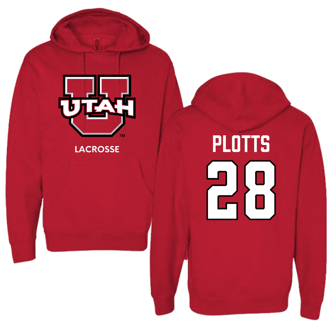 University of Utah Lacrosse (M) Red Utes Hoodie - #28 Colby Plotts