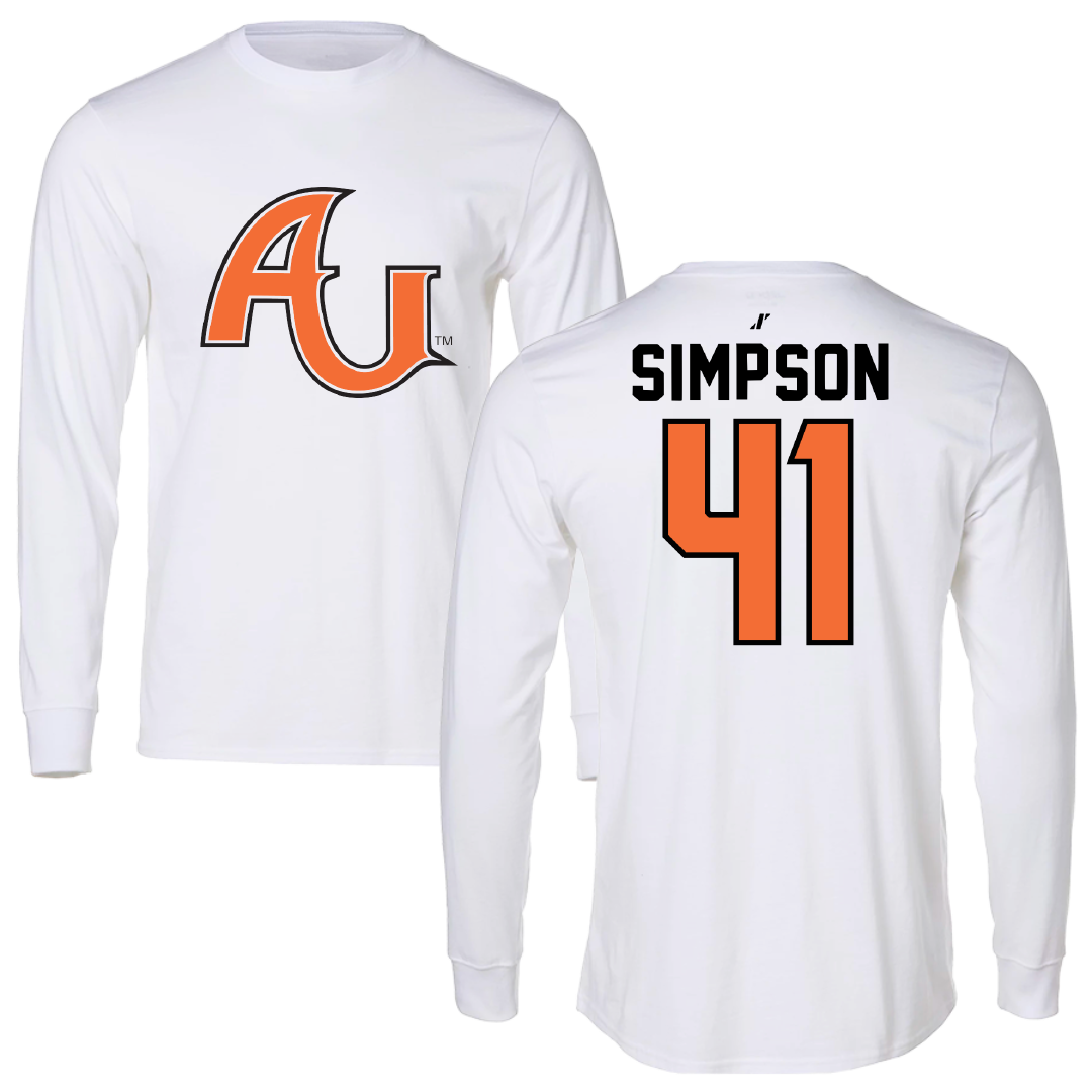 Anderson University (Indiana) Football White Long Sleeve - #41 Jake Simpson
