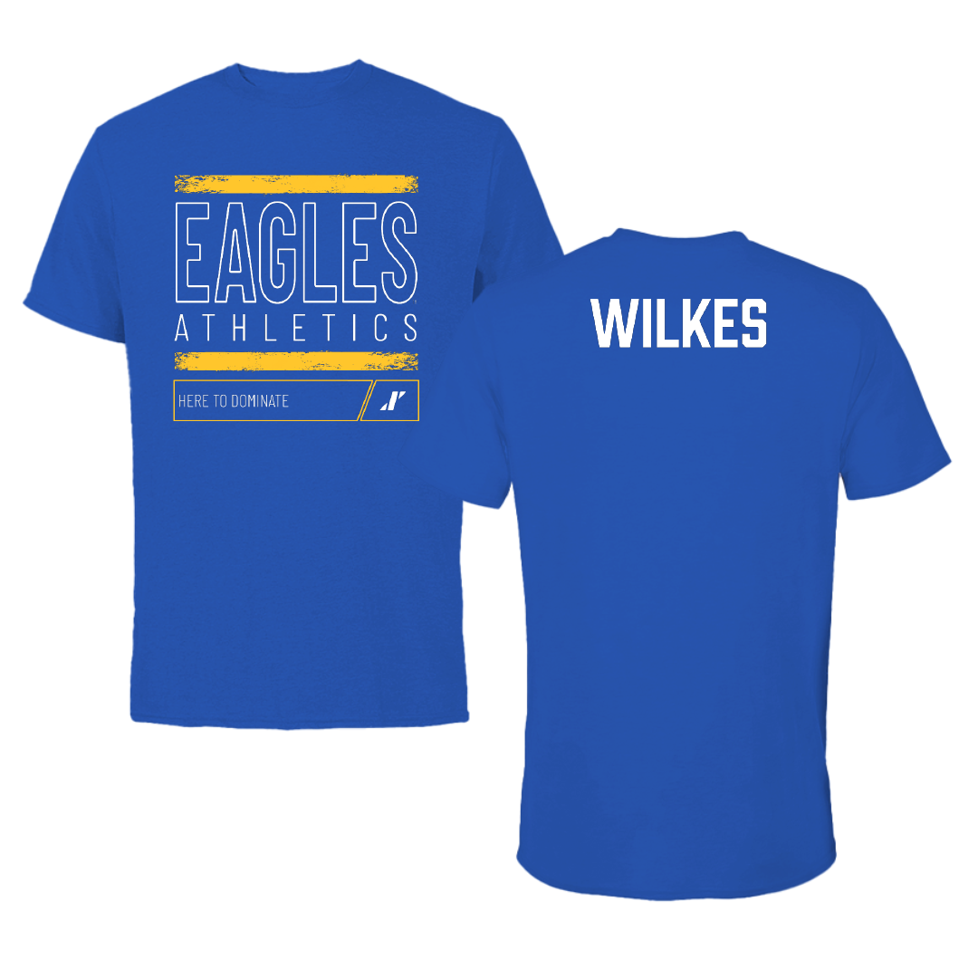Williams Baptist University Golf Blue Dominate Performance Tee - Elijah Wilkes