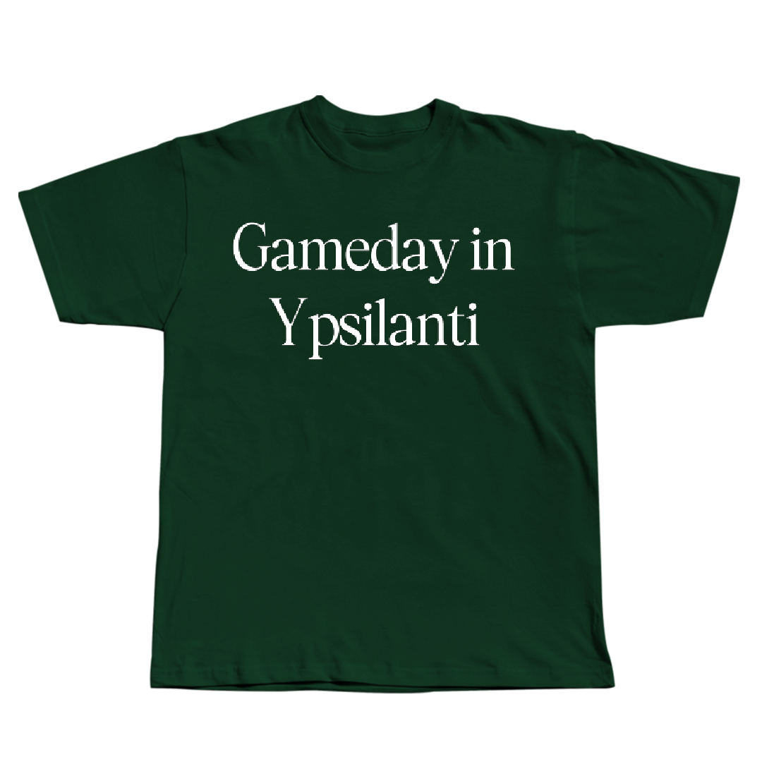 Eastern Michigan University Baseball Forest Green Gameday Tee - #22 Drew Beckner