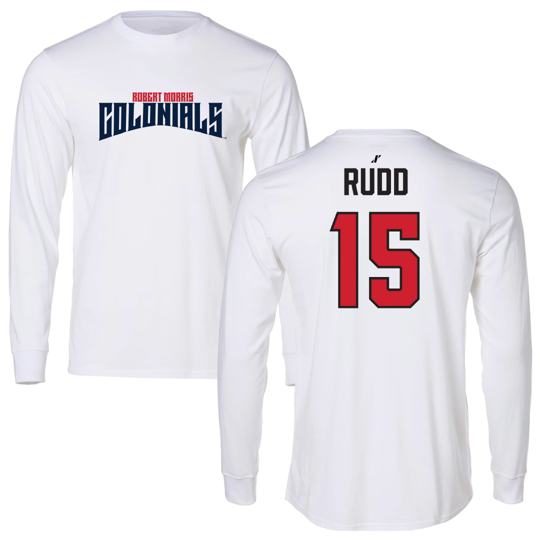 Robert Morris University Softball White Classic Performance Long Sleeve - #15 Aglaia Rudd