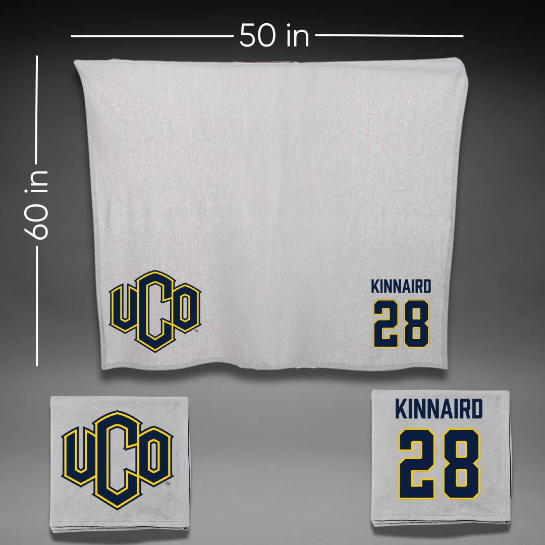 University of Central Oklahoma Softball Gray Blanket - #28 Carleigh Kinnaird