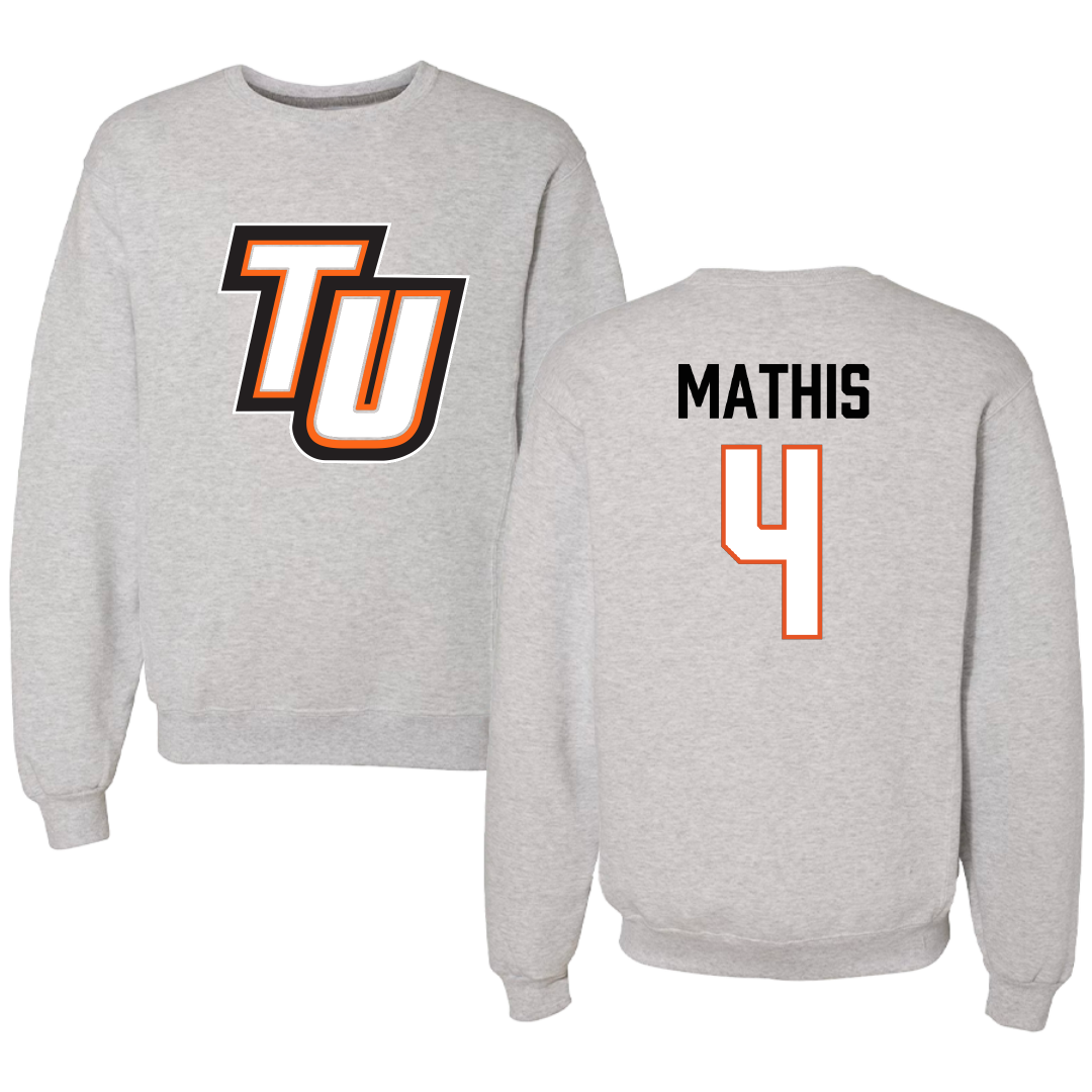Tusculum University Volleyball (M) Gray Crewneck - #4 Reef Mathis