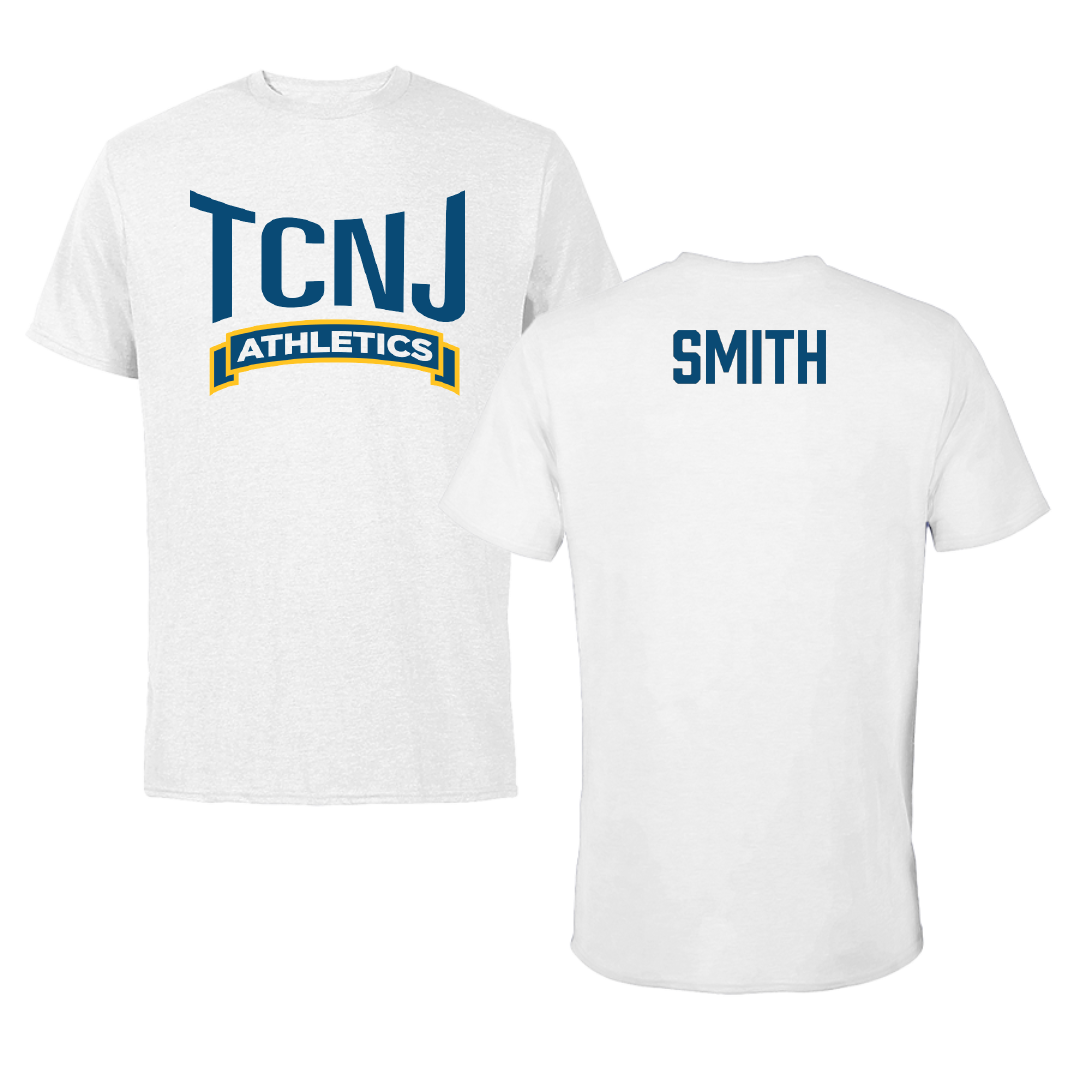 The College of New Jersey TF and XC White Performance Tee - Tyler Smith