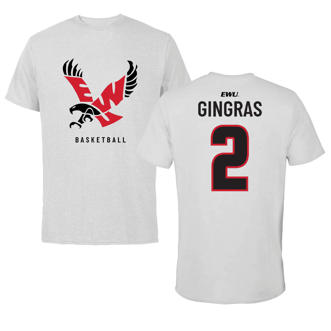 Eastern Washington University Basketball Light Gray Performance Tee - #2 Caitlin Gingras