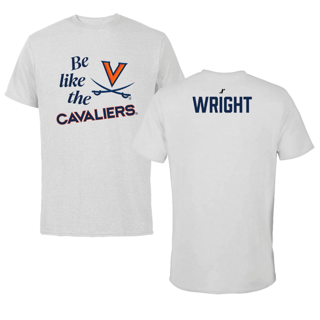 University of Virginia Swimming & Diving Light Gray Be Like Us Tee - Dillon Wright