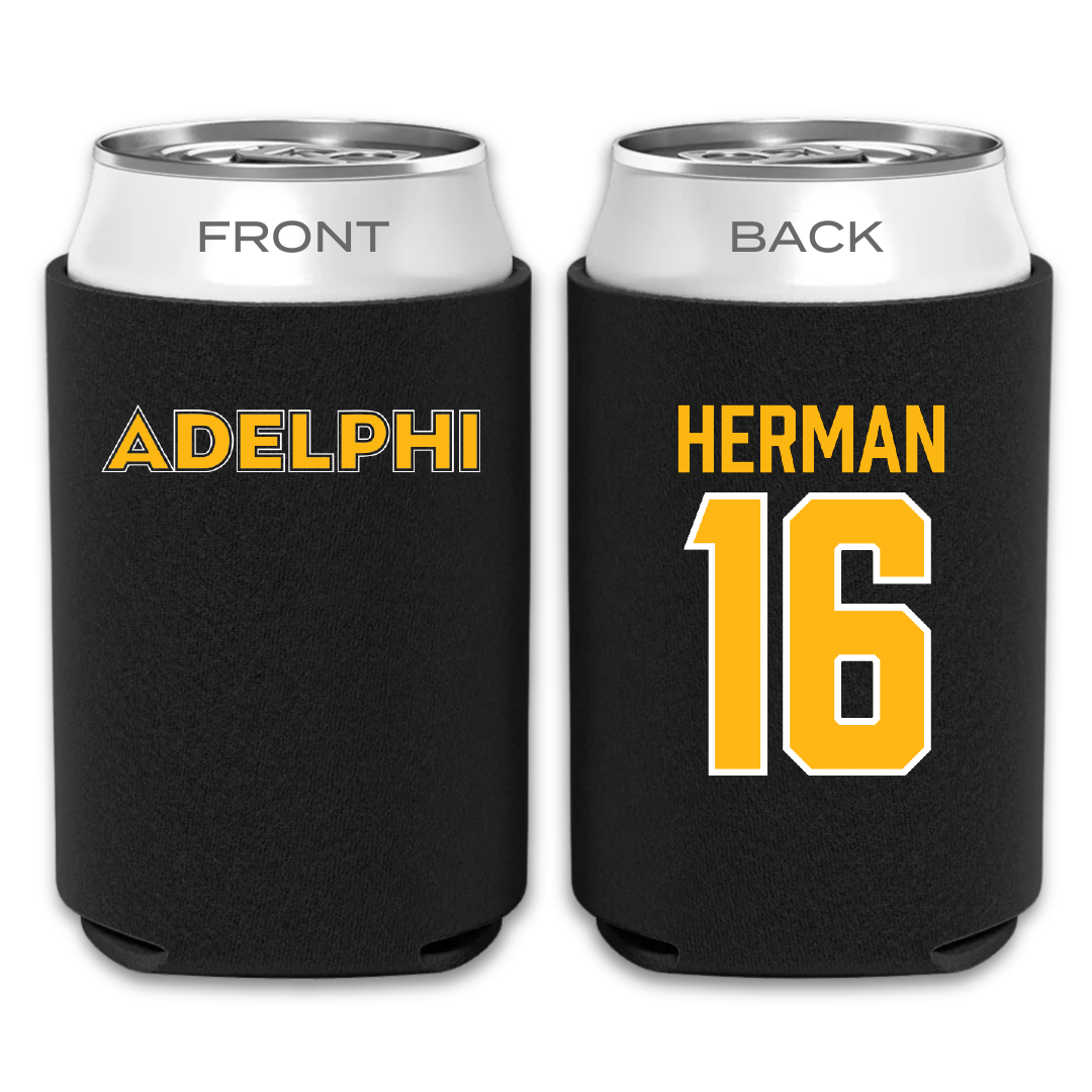 Adelphi University Soccer Black Can Cooler - #16 Ryan Herman