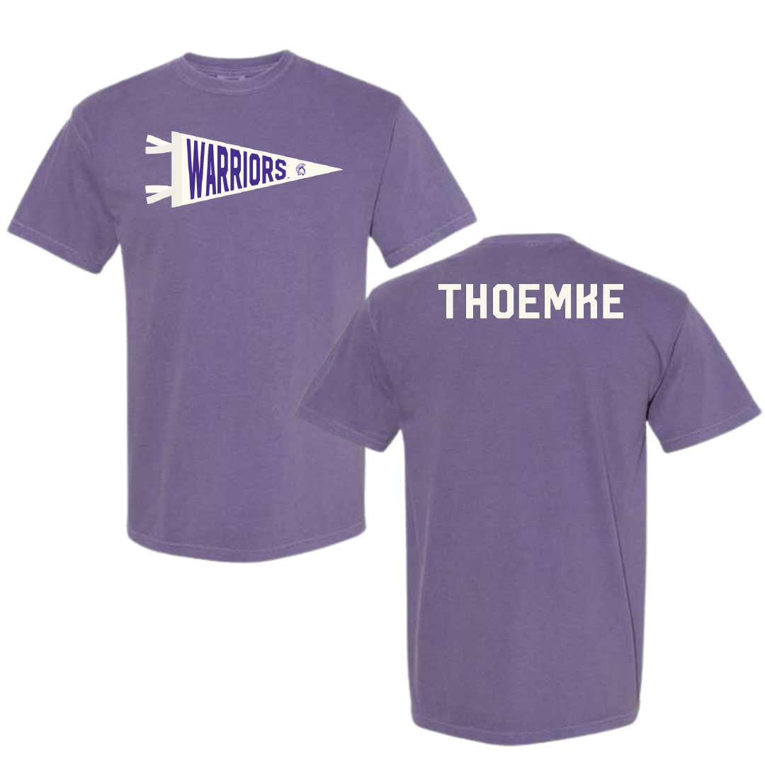 Winona State University Tennis Purple Pennant Comfort Colors Tee - Clara Thoemke