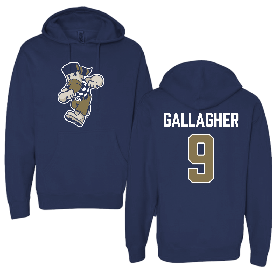 Mount St. Mary's University Soccer Navy Hoodie - #9 Peyton Gallagher