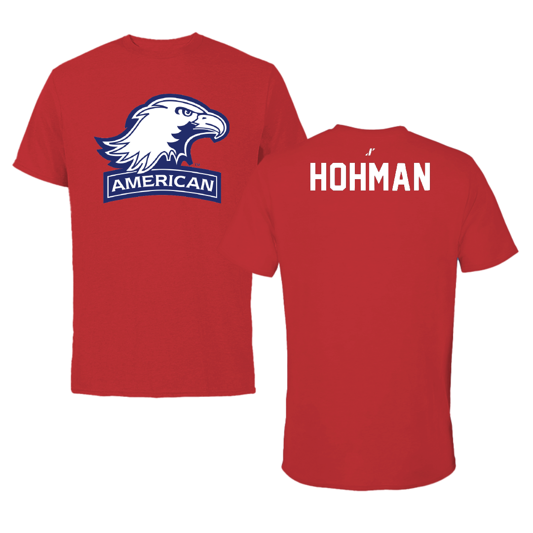 American University Wrestling Red Performance Tee - Hunter Hohman