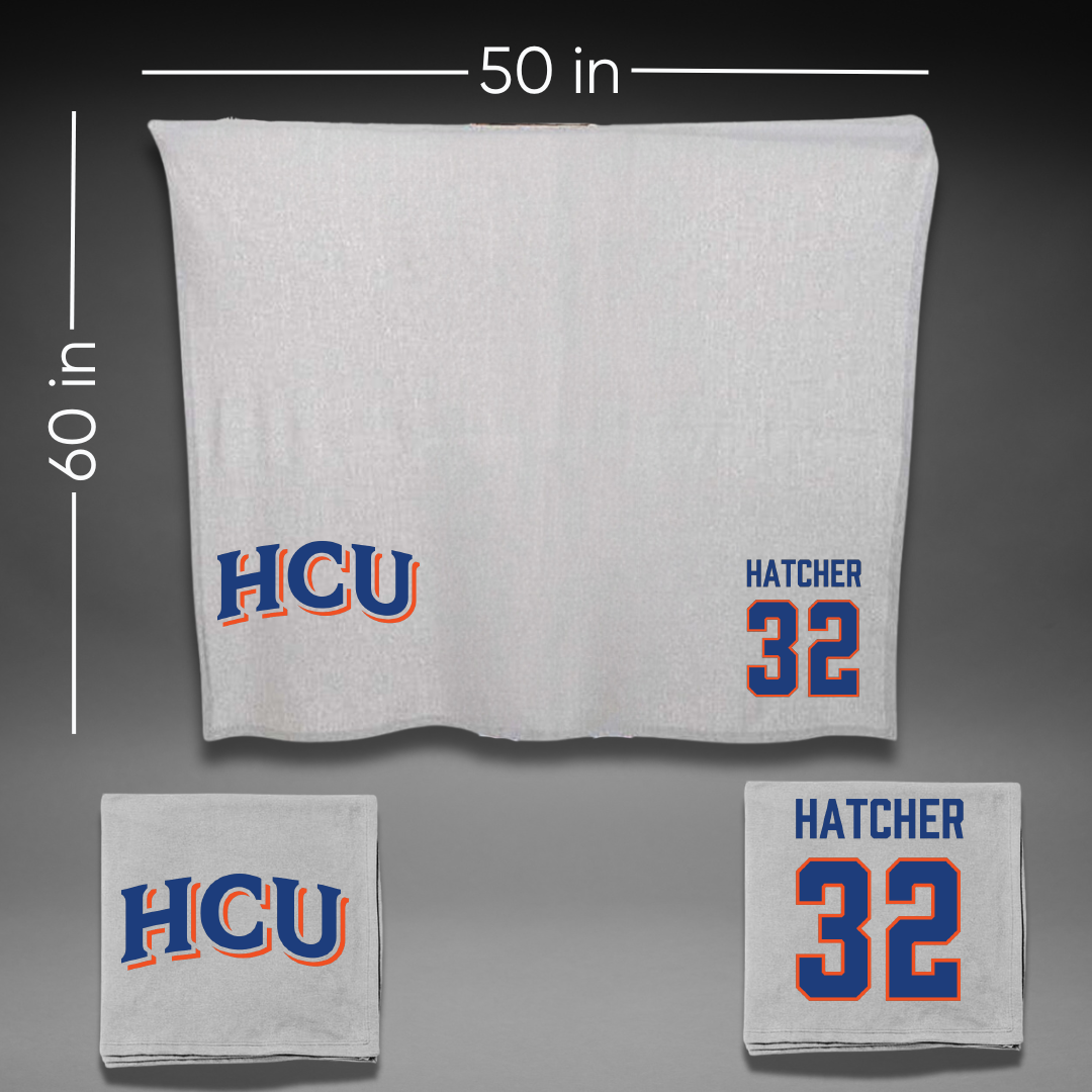 Houston Christian University Baseball Gray Blanket - #32 Coby Hatcher
