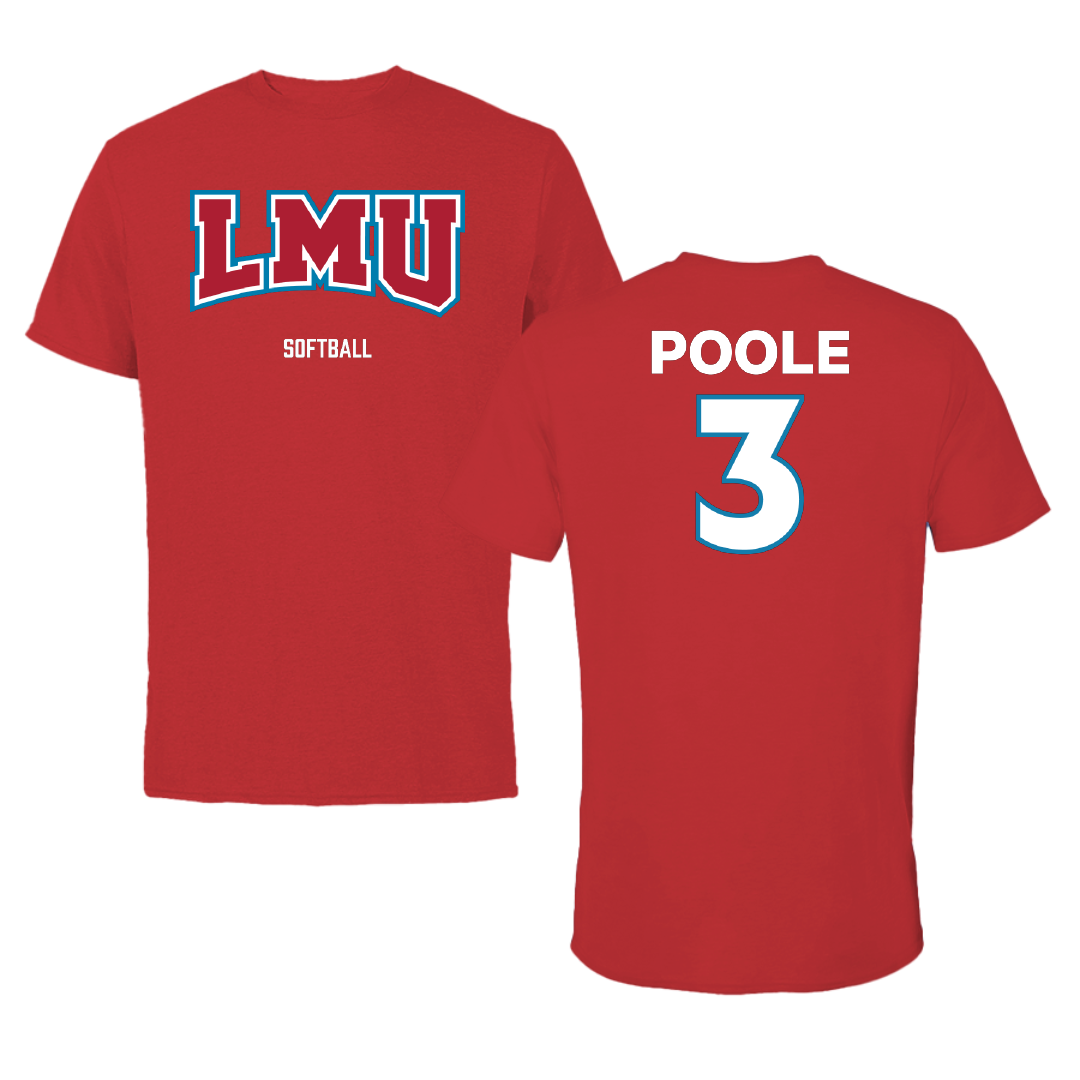 Loyola Marymount University Softball Red Performance Tee - #3 Sydney Poole